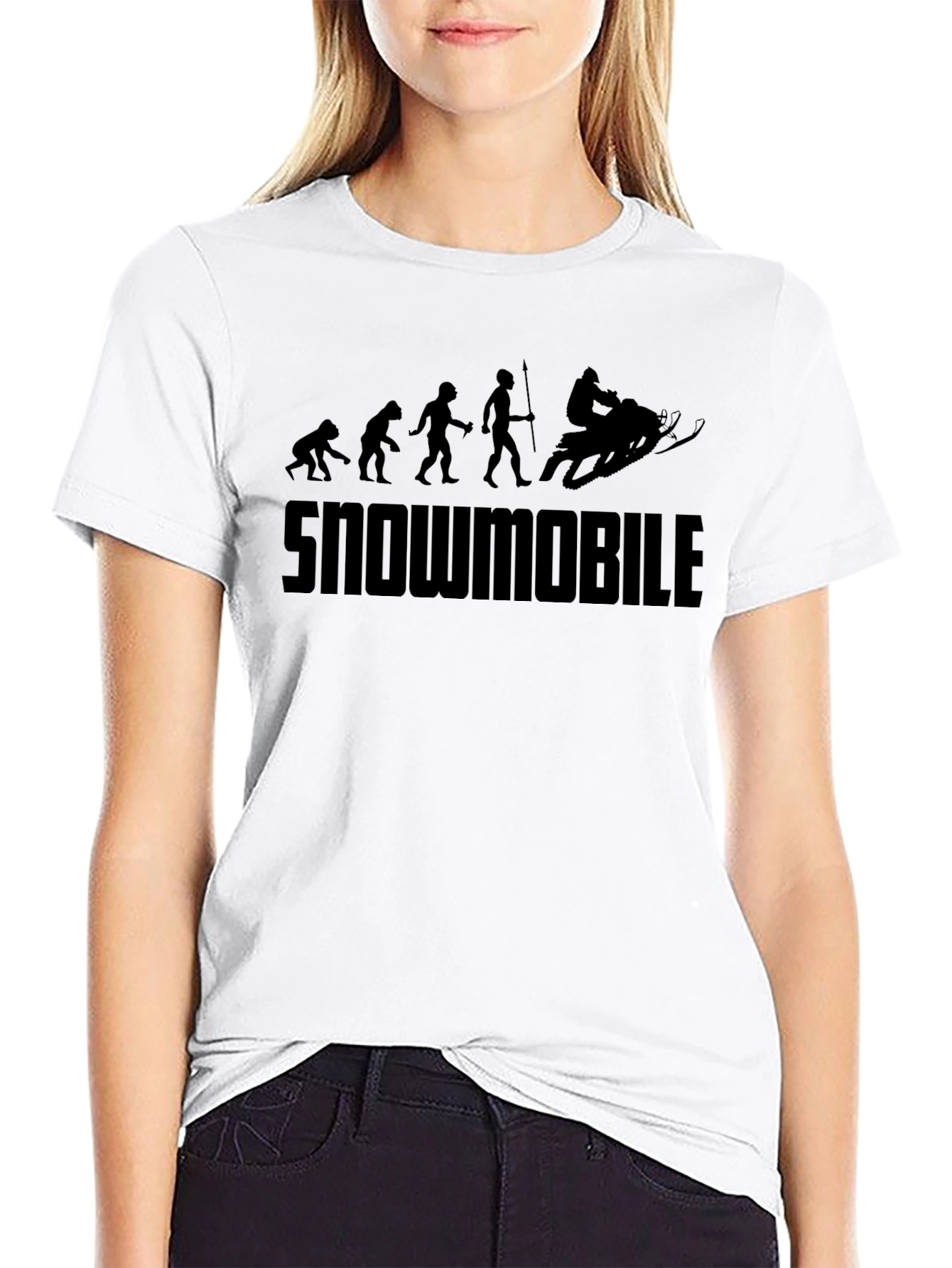 Snowmobile Evolution T-Shirt - Black Graphic Tee