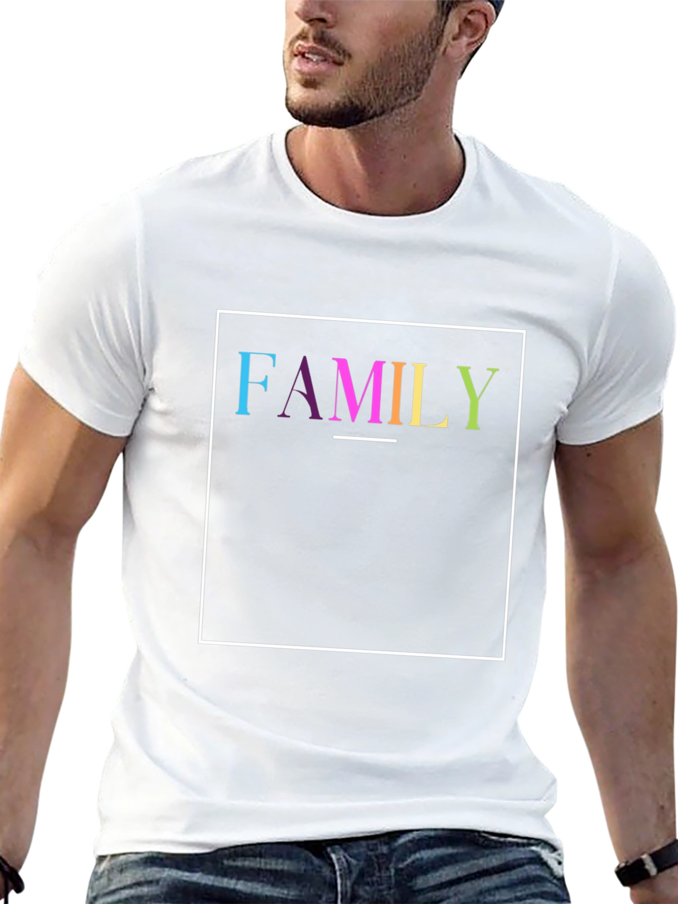 Family Graphic Tee - Black Cotton Blend Shirt