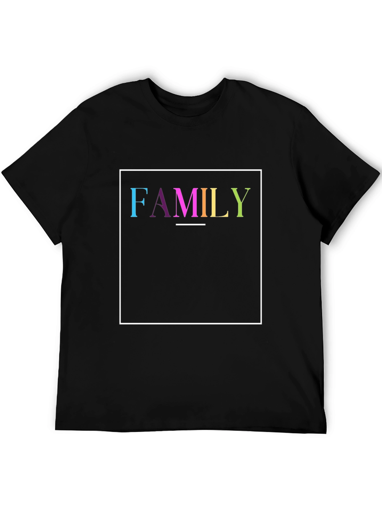 Family Graphic Tee - Black Cotton Blend Shirt