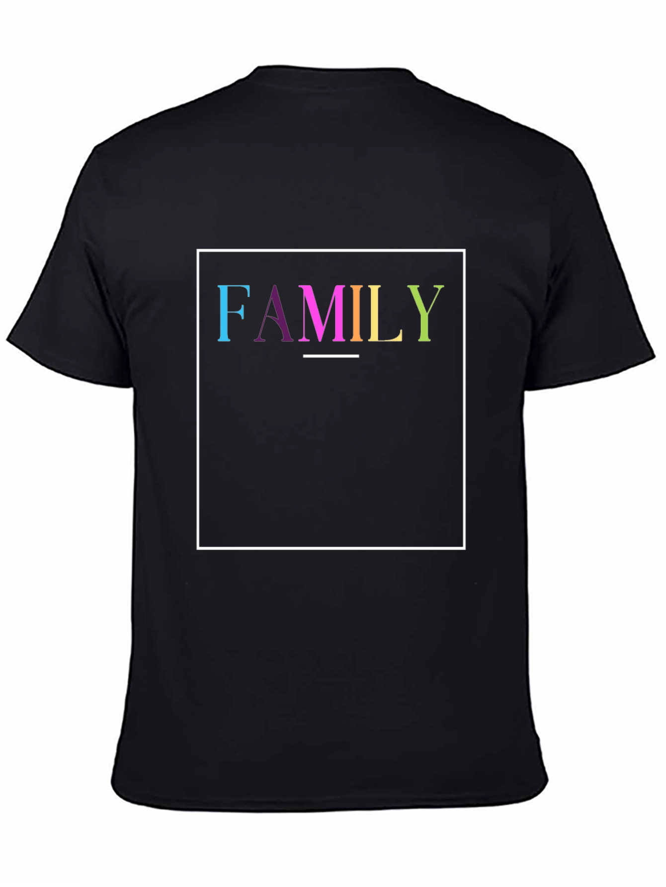Family Graphic Tee - Black Cotton Blend Shirt