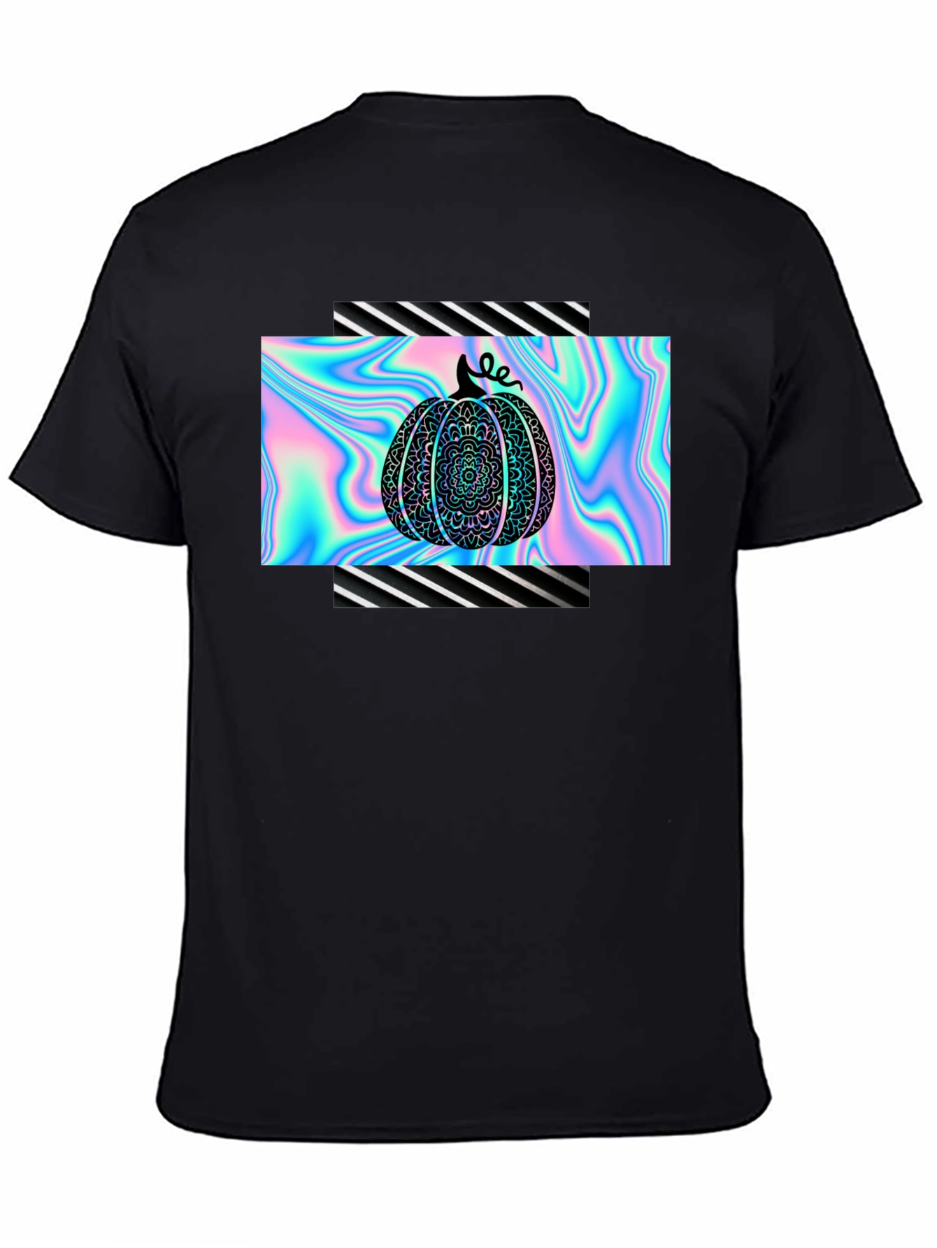 Holographic Pumpkin Black T-Shirt