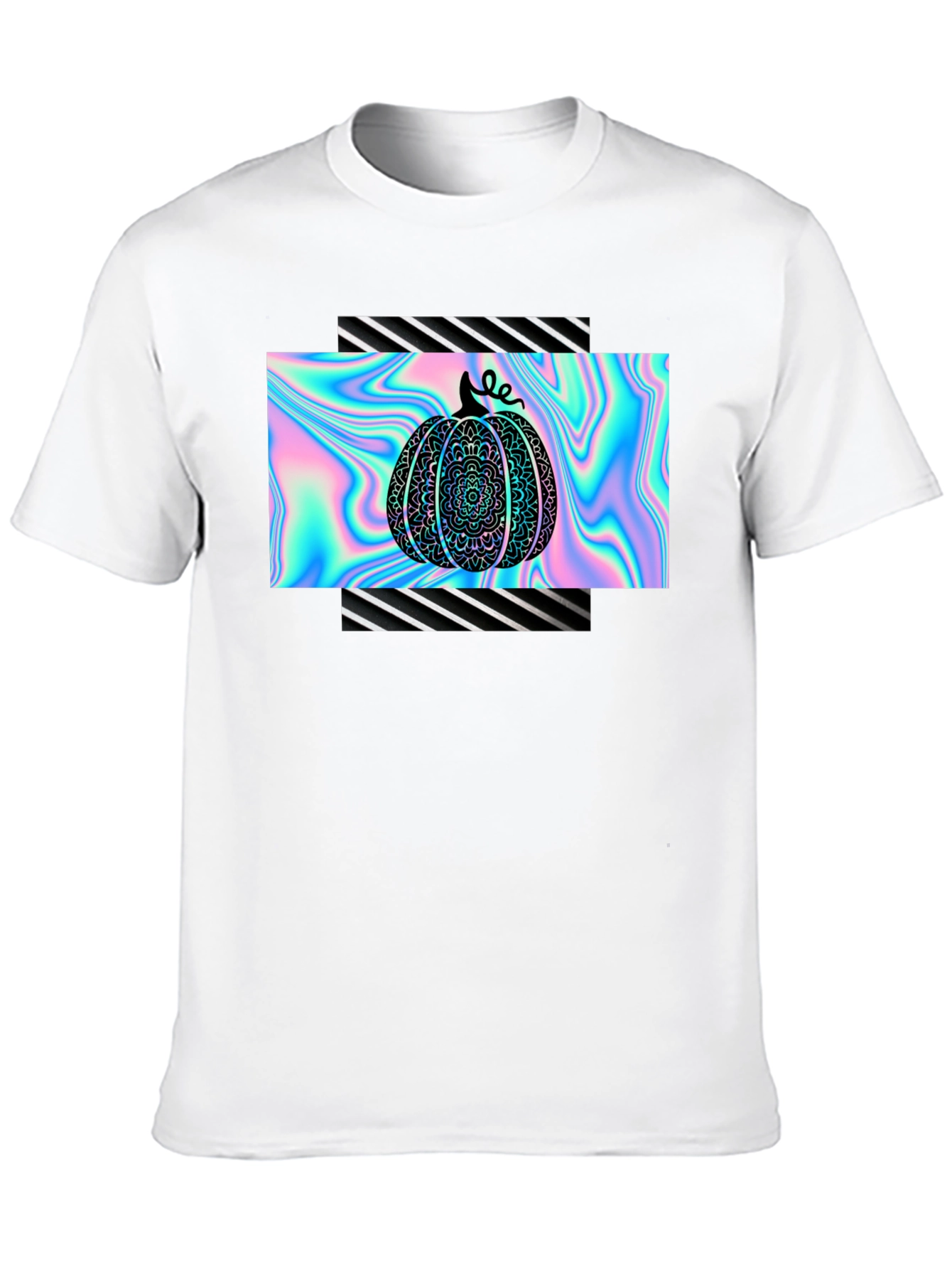 Holographic Pumpkin Black T-Shirt