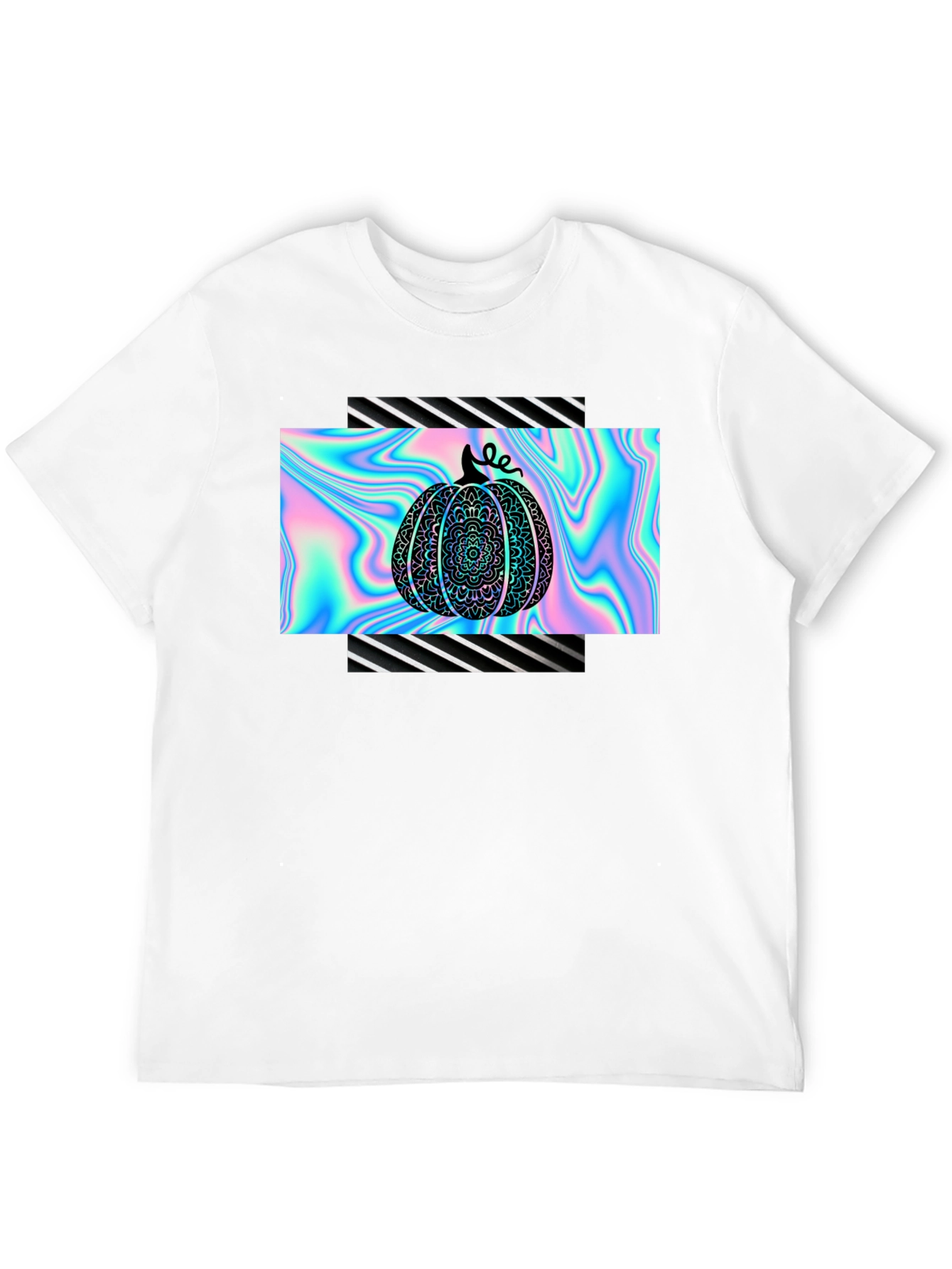 Holographic Pumpkin Black T-Shirt