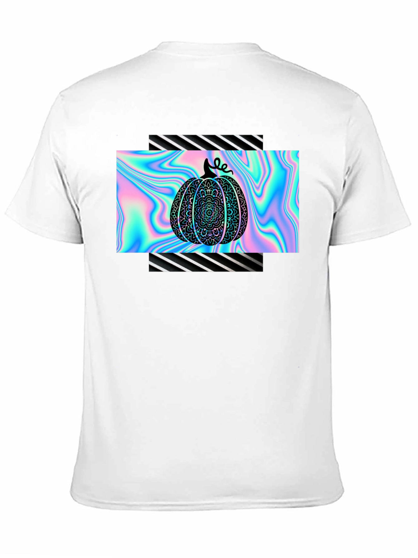 Holographic Pumpkin Black T-Shirt