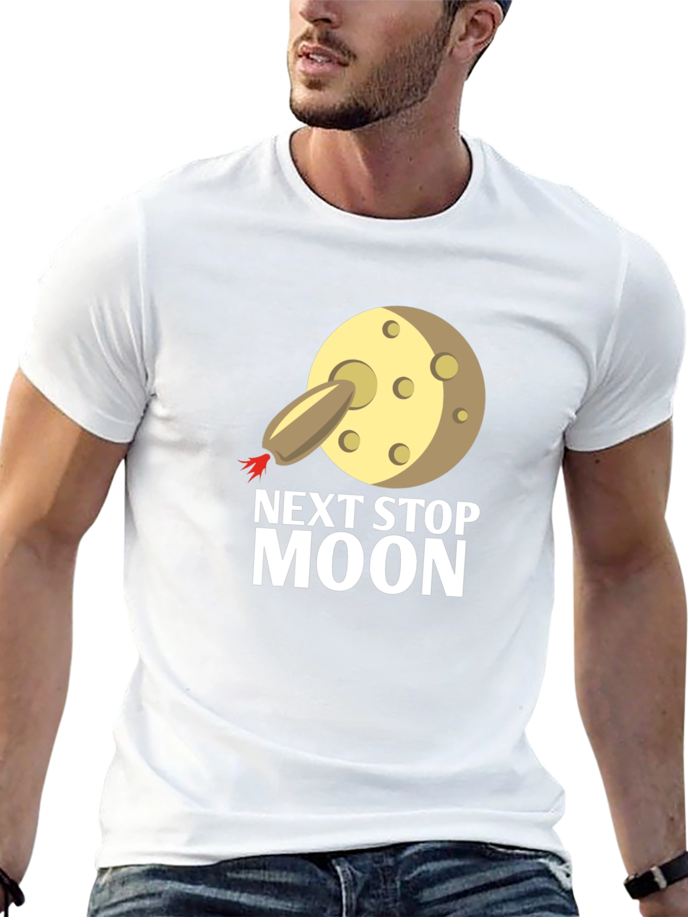 Next Stop Moon T-Shirt - Black Cotton Tee