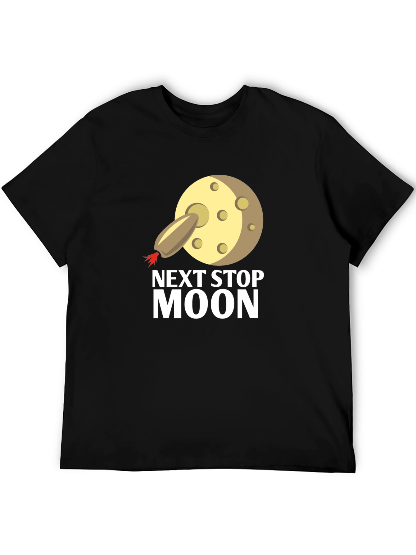Next Stop Moon T-Shirt - Black Cotton Tee