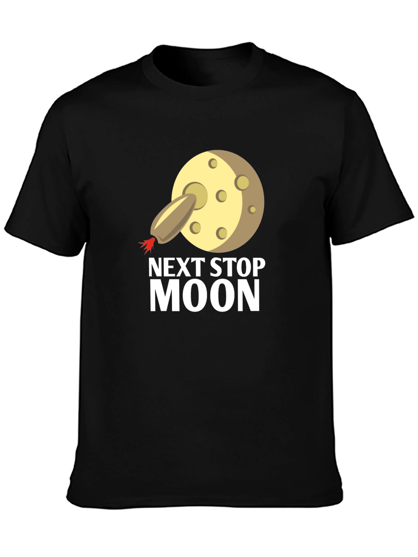 Next Stop Moon T-Shirt - Black Cotton Tee
