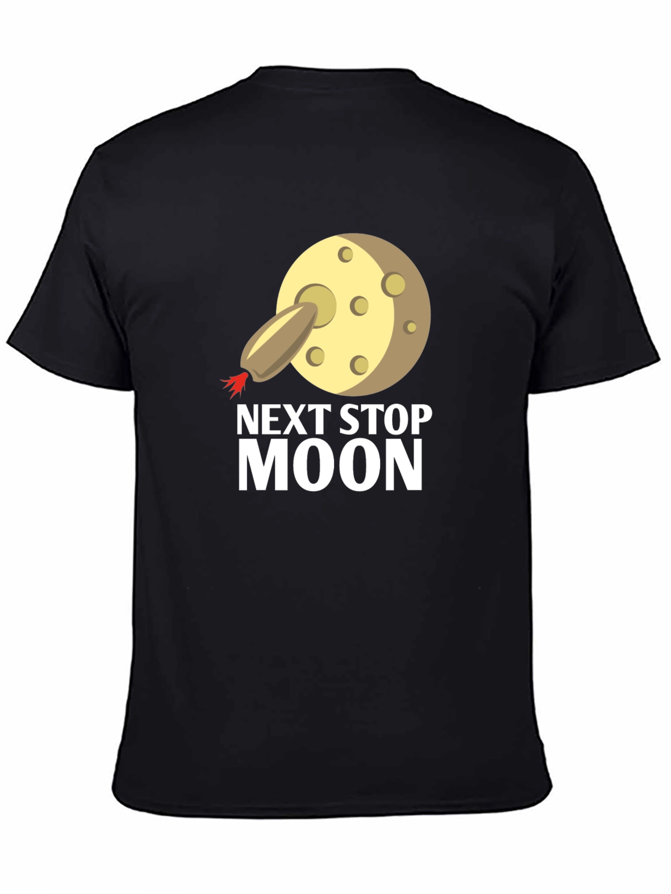 Next Stop Moon T-Shirt - Black Cotton Tee
