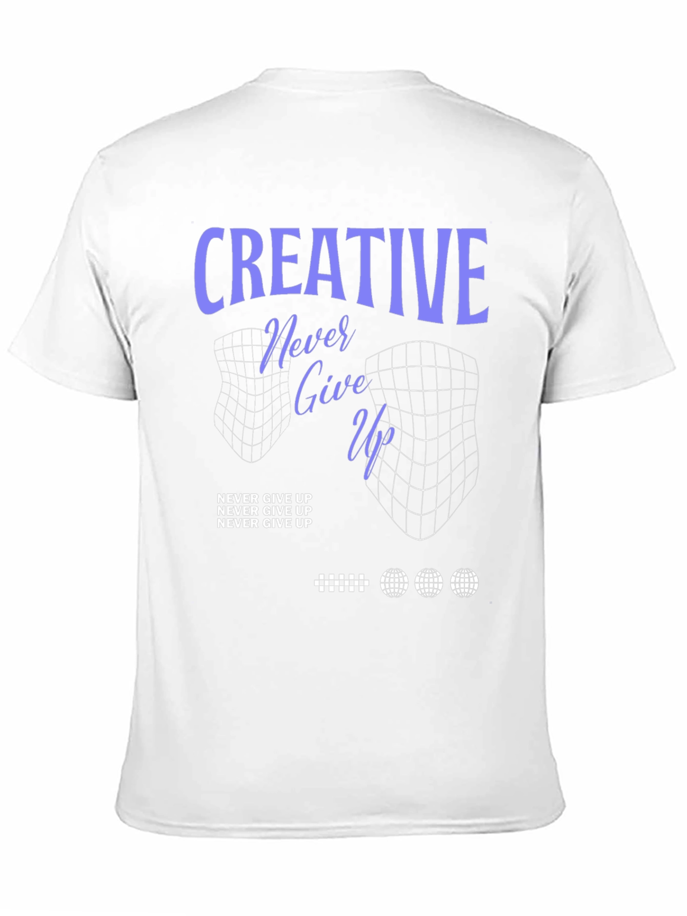 Creative Never Give Up Black Graphic T-Shirt