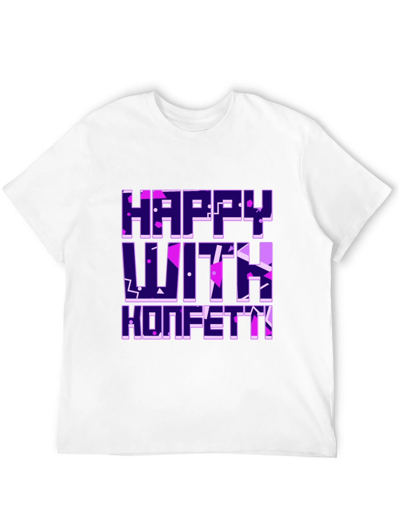Happy With Konfetti Graphic Tee - Black Cotton Blend