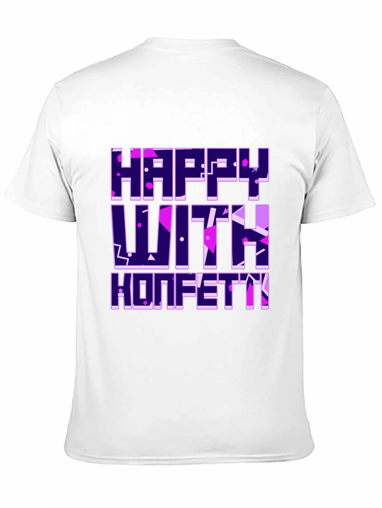 Happy With Konfetti Graphic Tee - Black Cotton Blend