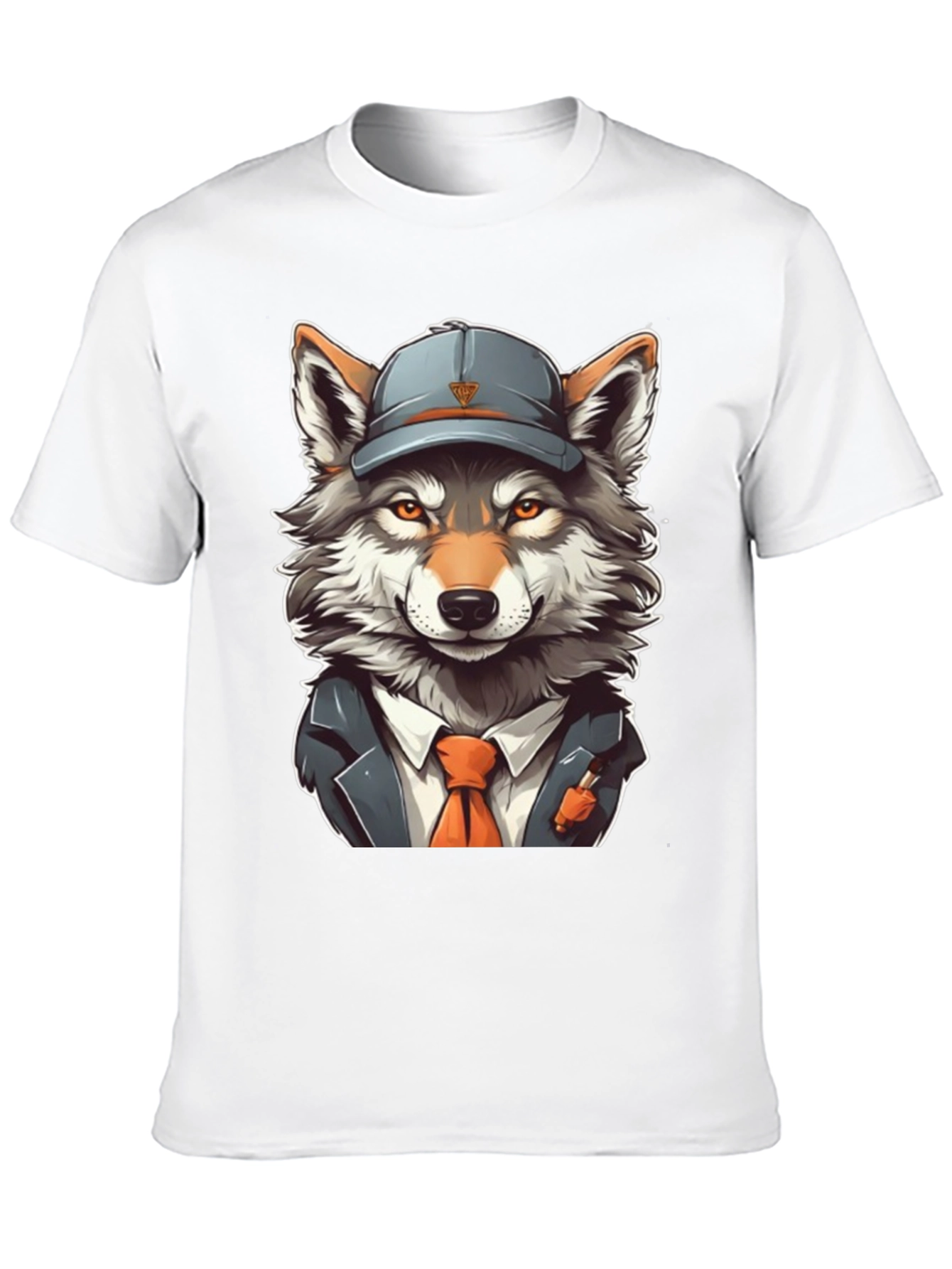 Wolf in Suit T-Shirt - Cartoon Style