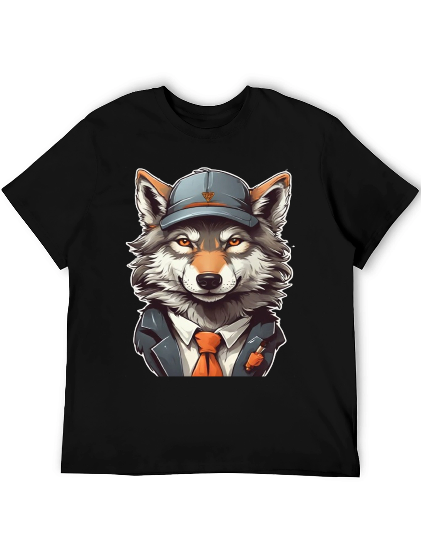 Wolf in Suit T-Shirt - Cartoon Style