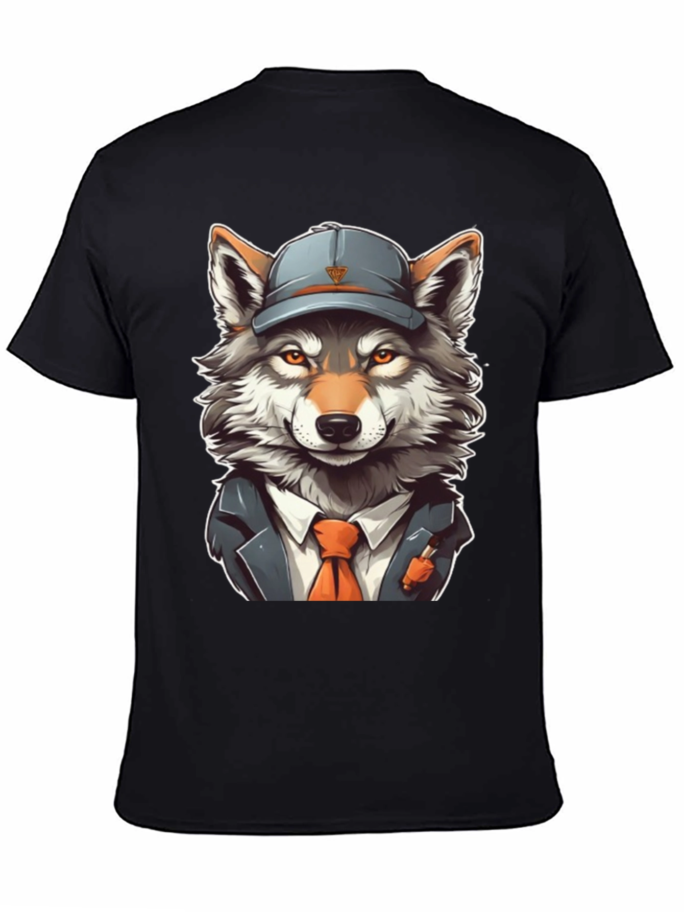 Wolf in Suit T-Shirt - Cartoon Style