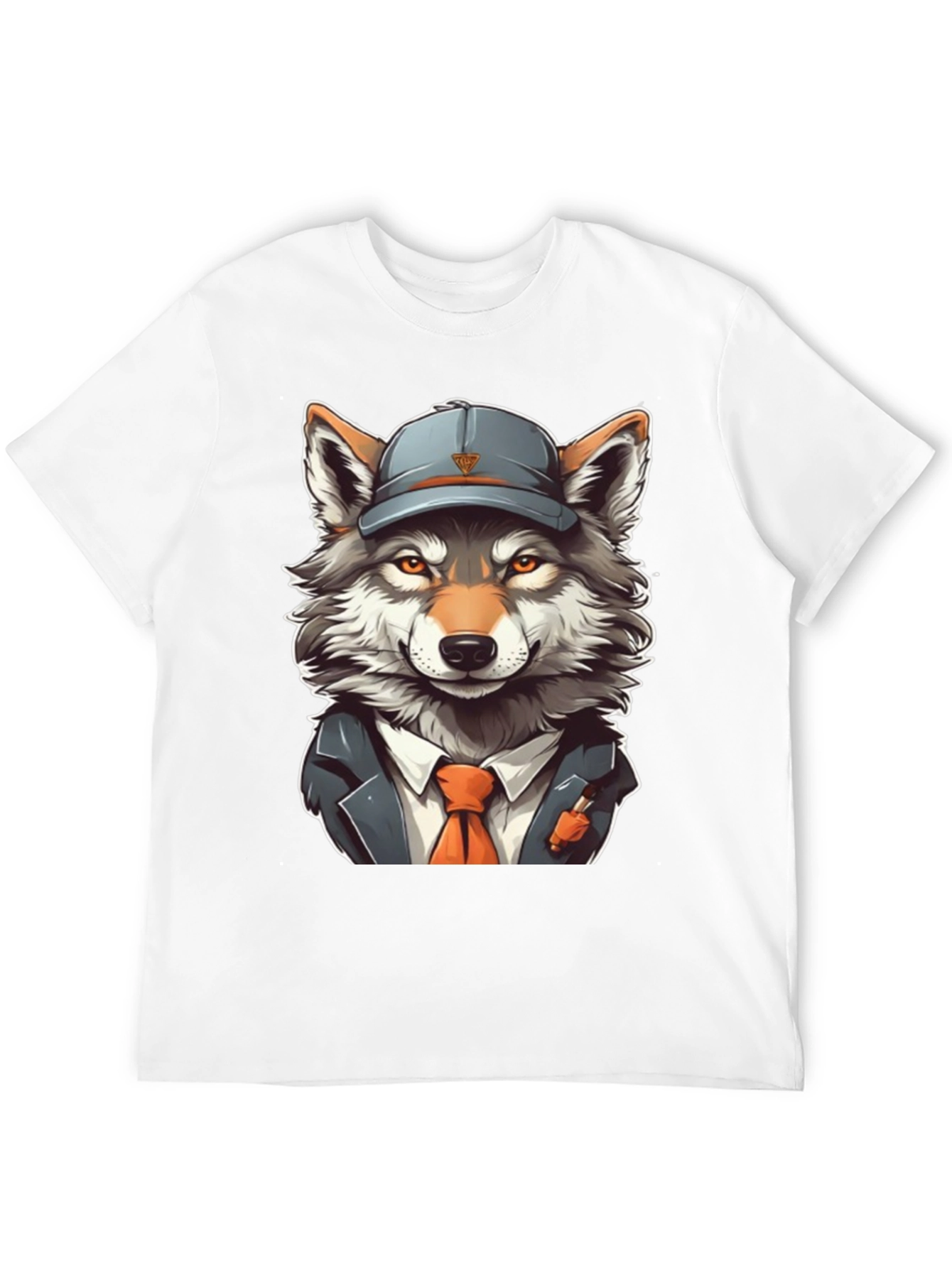 Wolf in Suit T-Shirt - Cartoon Style