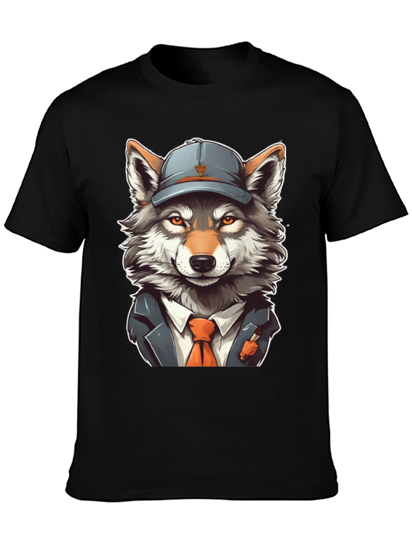 Wolf in Suit T-Shirt - Cartoon Style