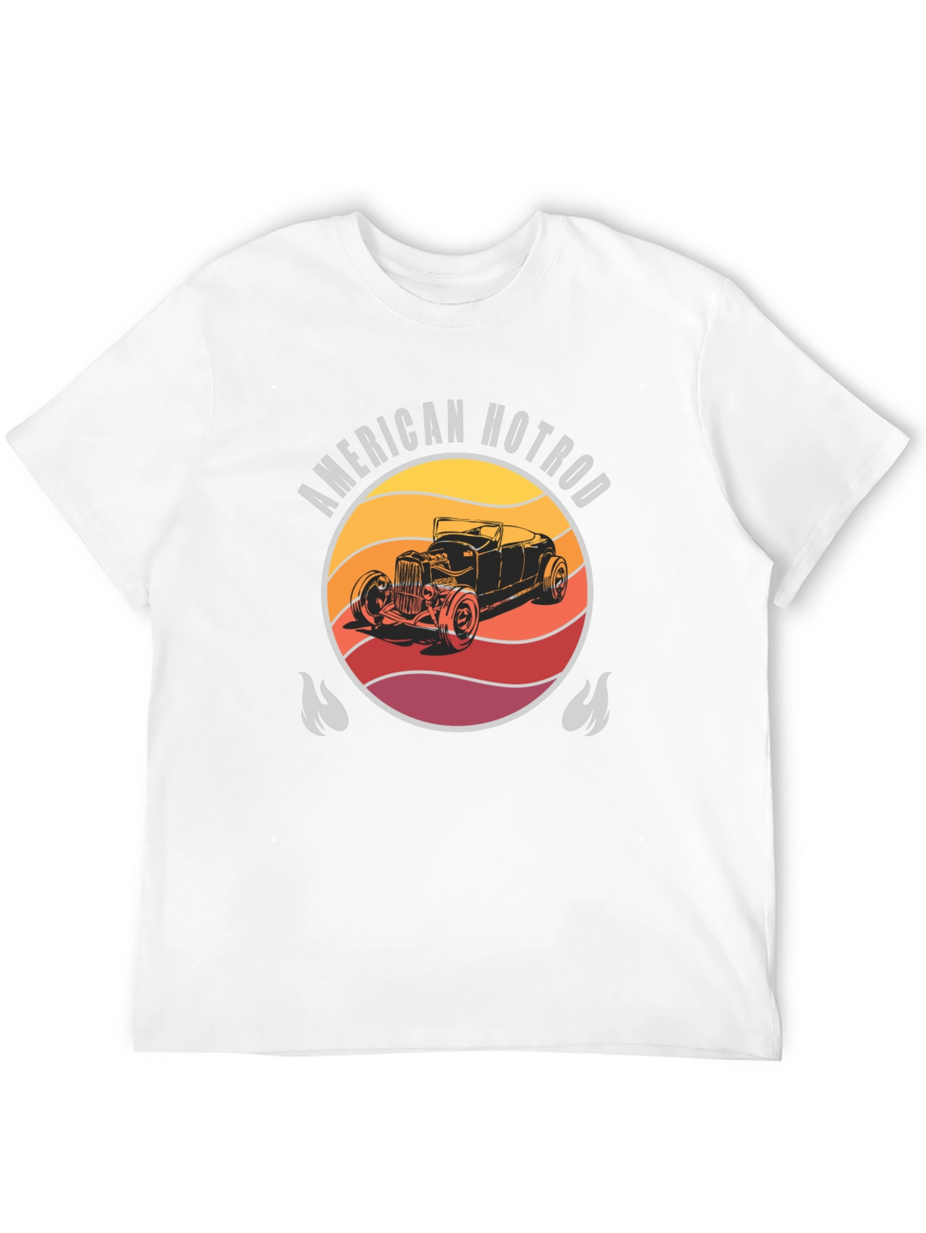 American Hotrod Car Graphic Black T-Shirt