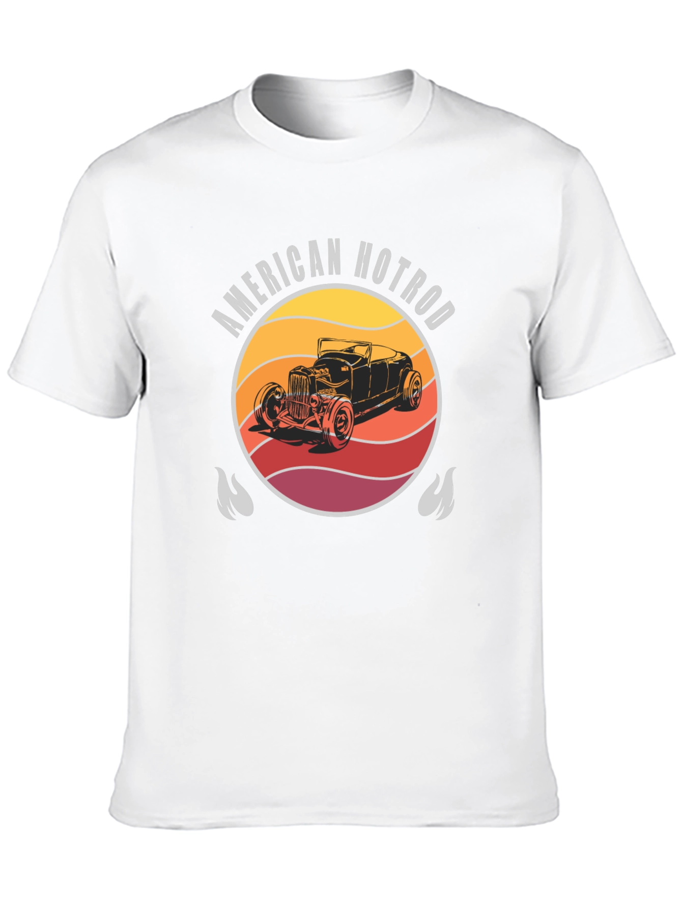 American Hotrod Car Graphic Black T-Shirt