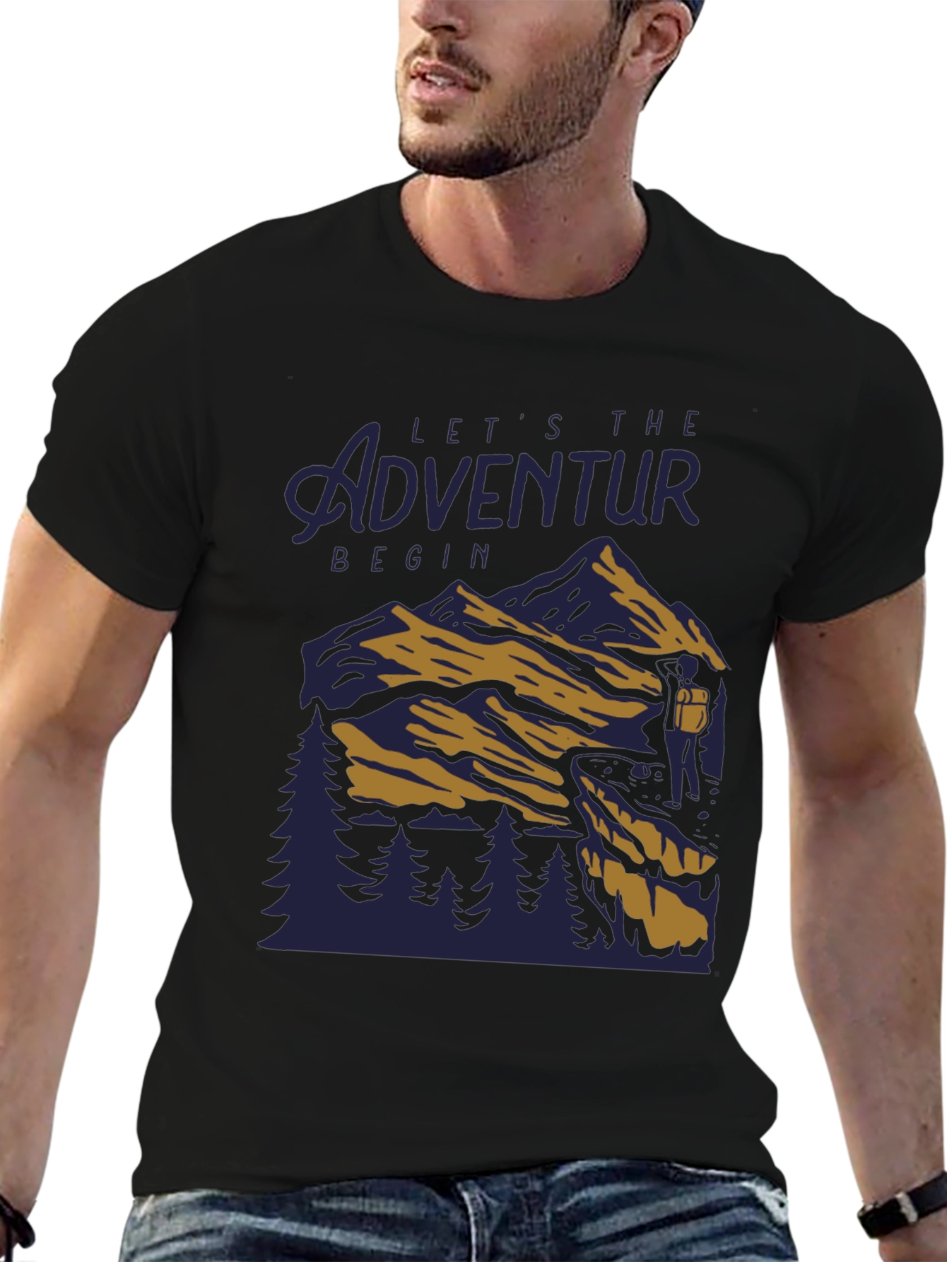 Adventure Begins Black T-Shirt