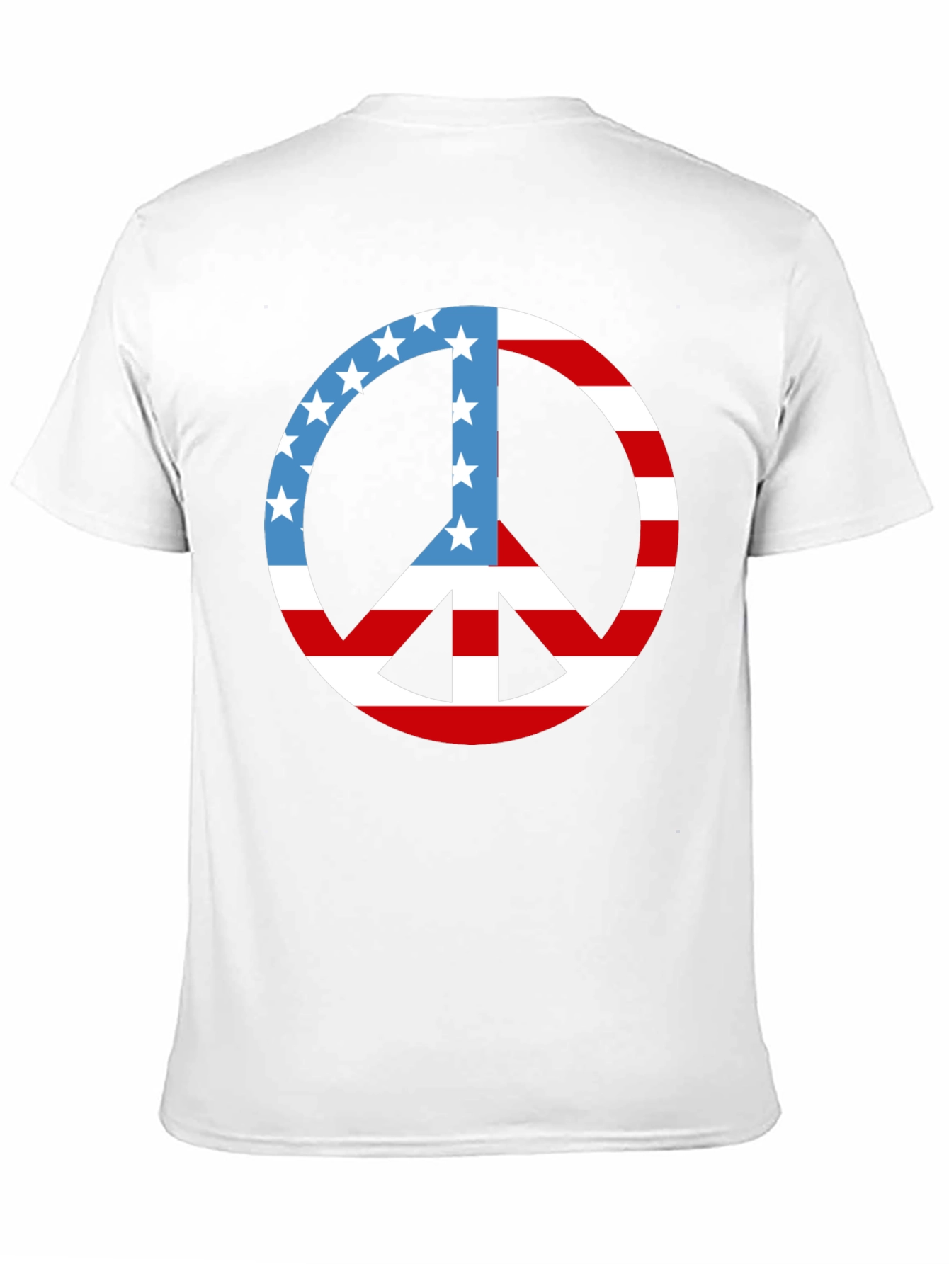 Patriotic Peace Sign T-Shirt: Stars & Stripes Design