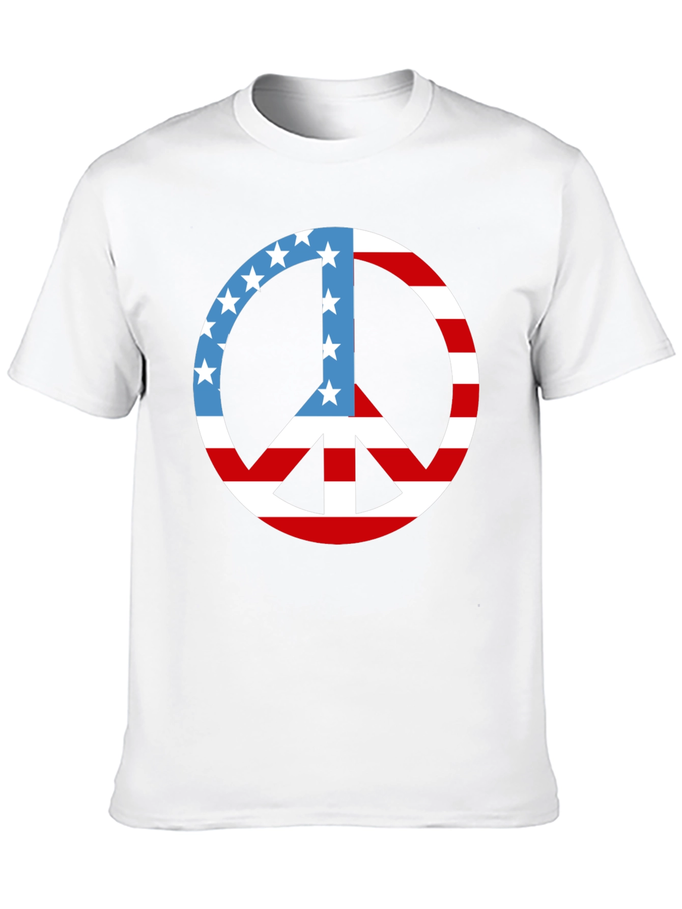 Patriotic Peace Sign T-Shirt: Stars & Stripes Design