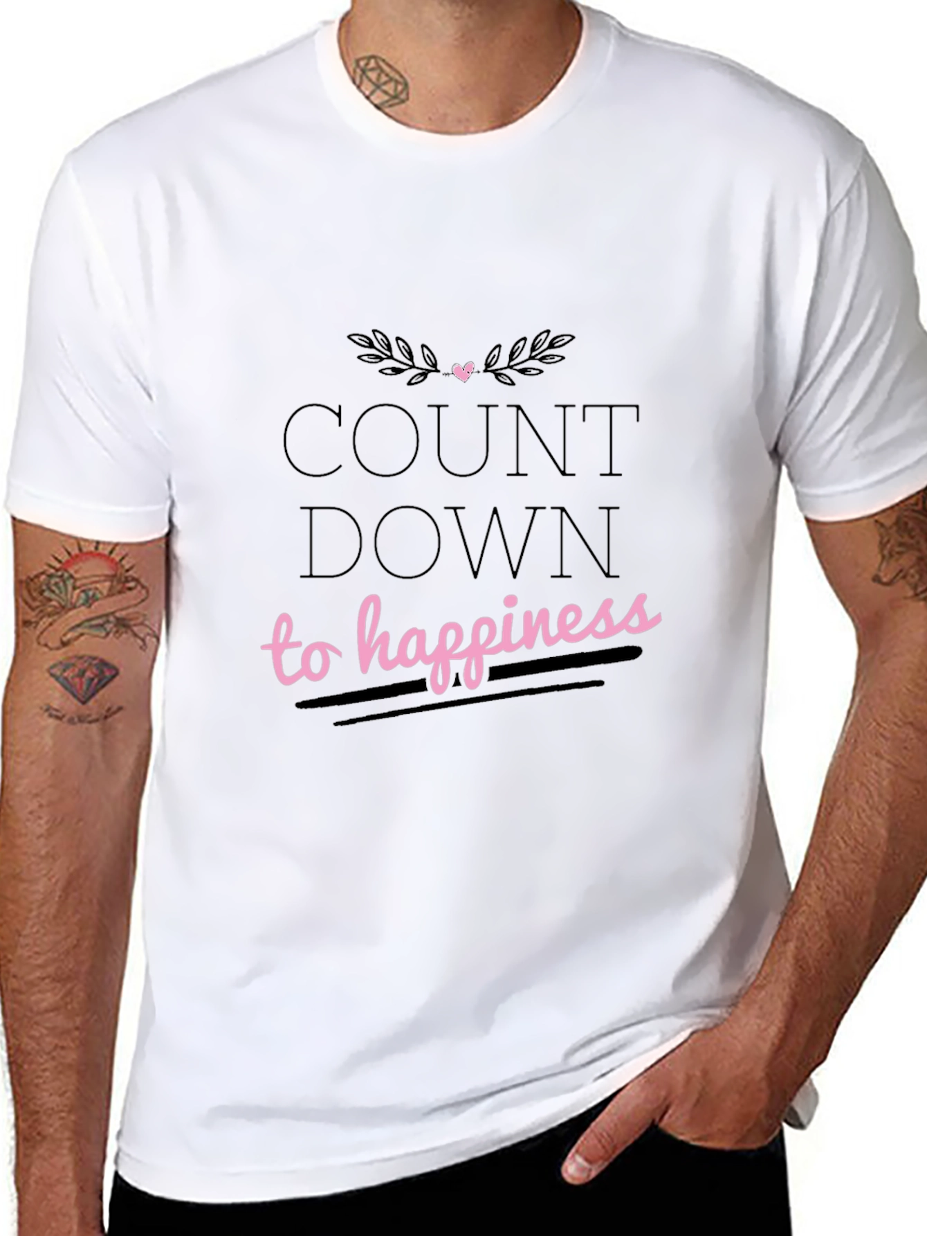 Countdown to Happiness Graphic Tee - Black Casual Shirt