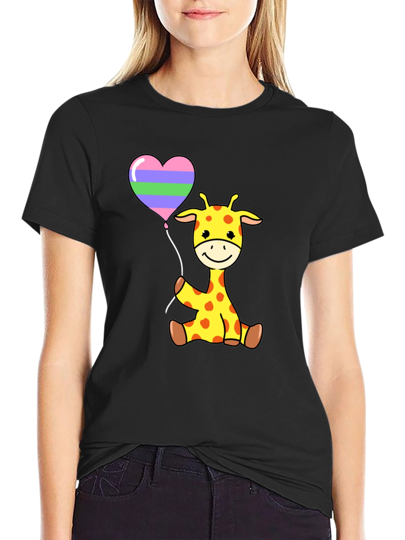 Cute Giraffe with Balloon T-Shirt
