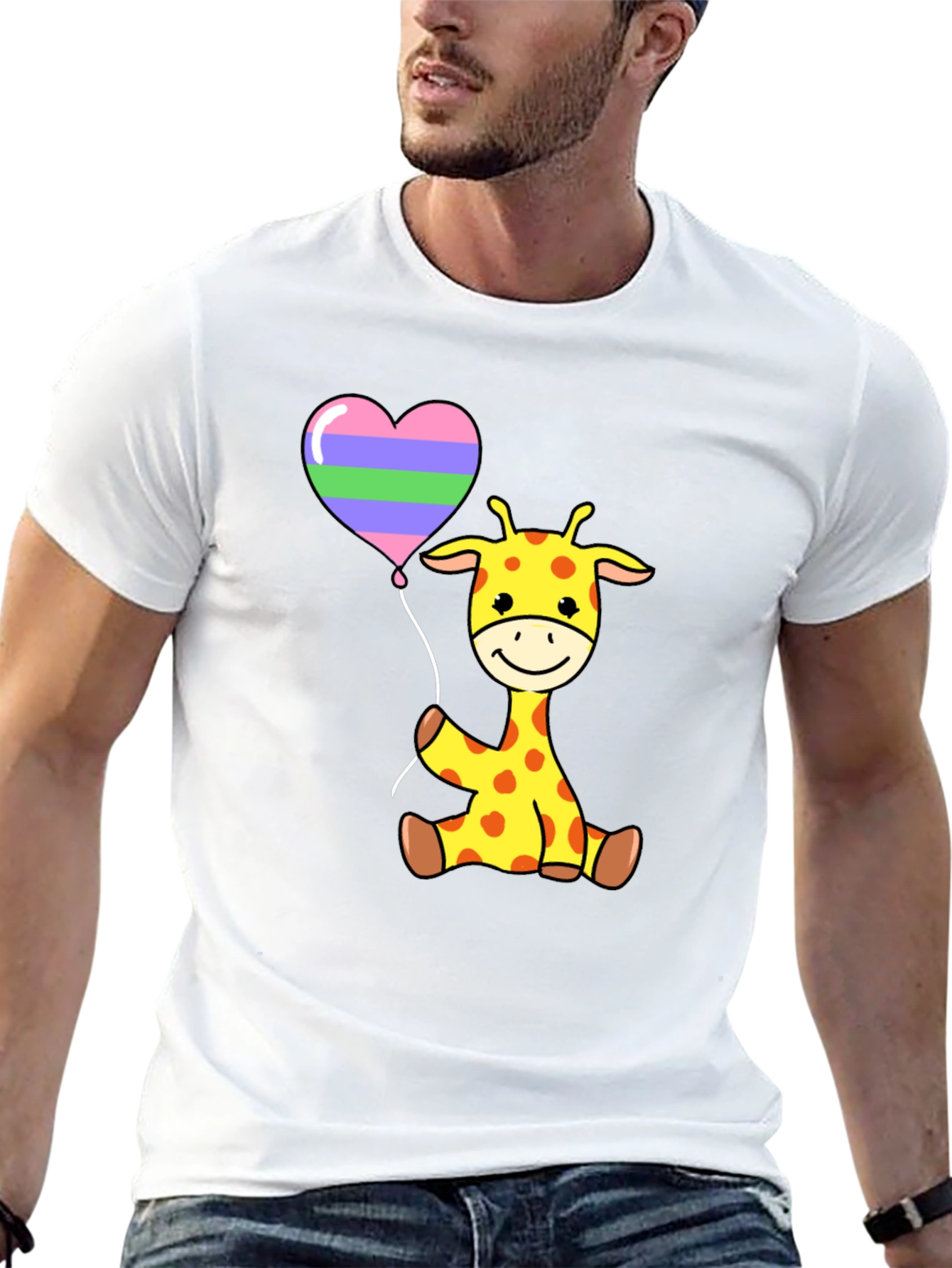 Cute Giraffe with Balloon T-Shirt