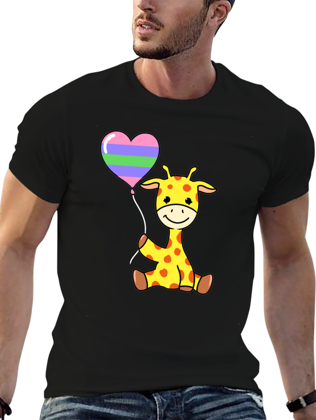 Cute Giraffe with Balloon T-Shirt