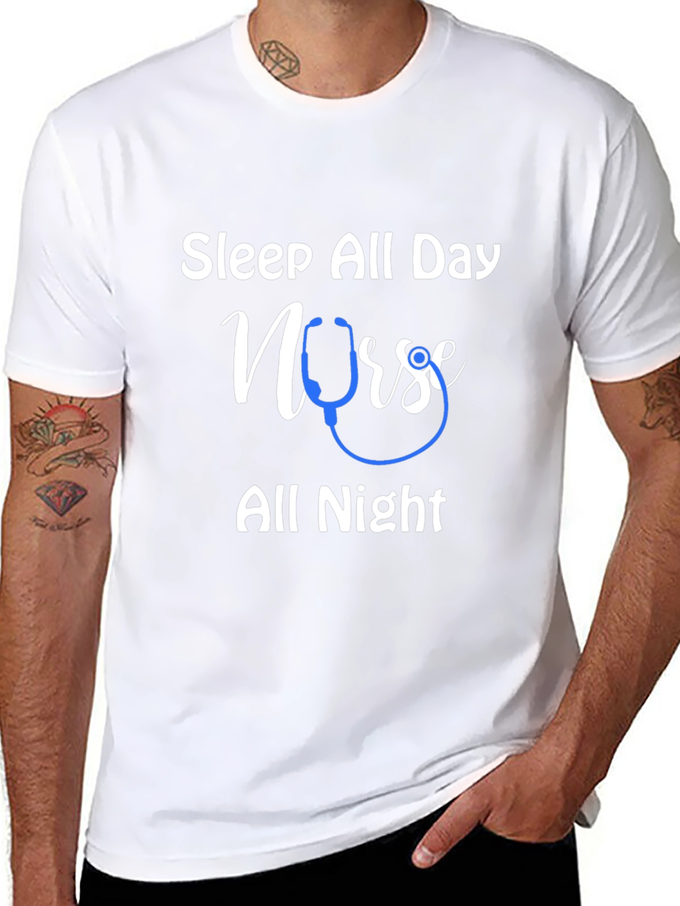 Sleep All Day Nurse All Night Graphic Tee
