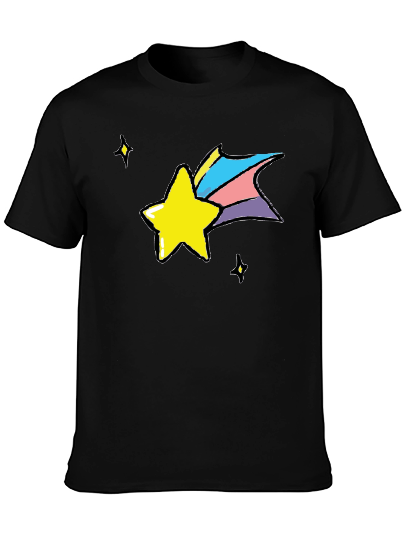 Shooting Star Graphic Black T-Shirt