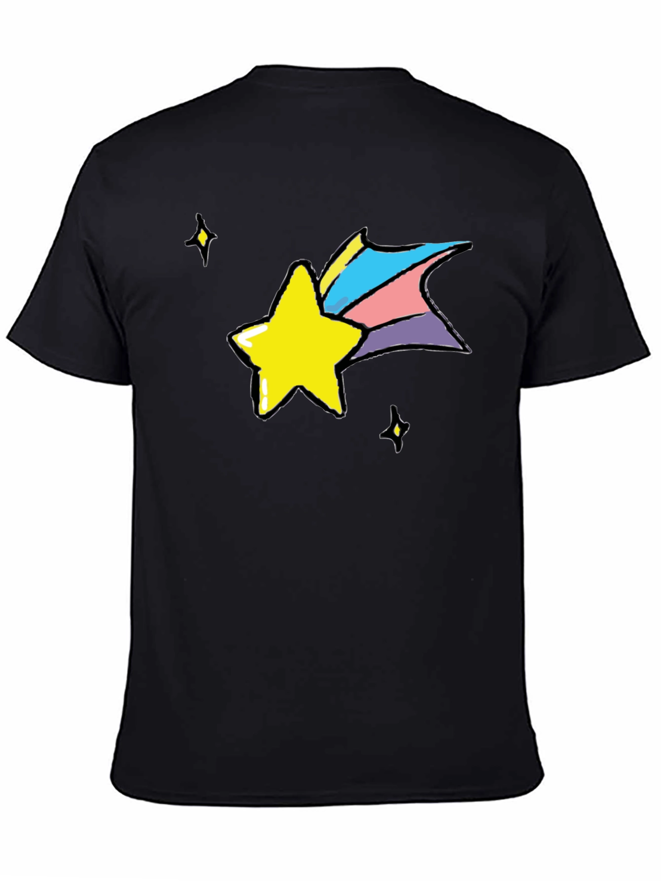 Shooting Star Graphic Black T-Shirt