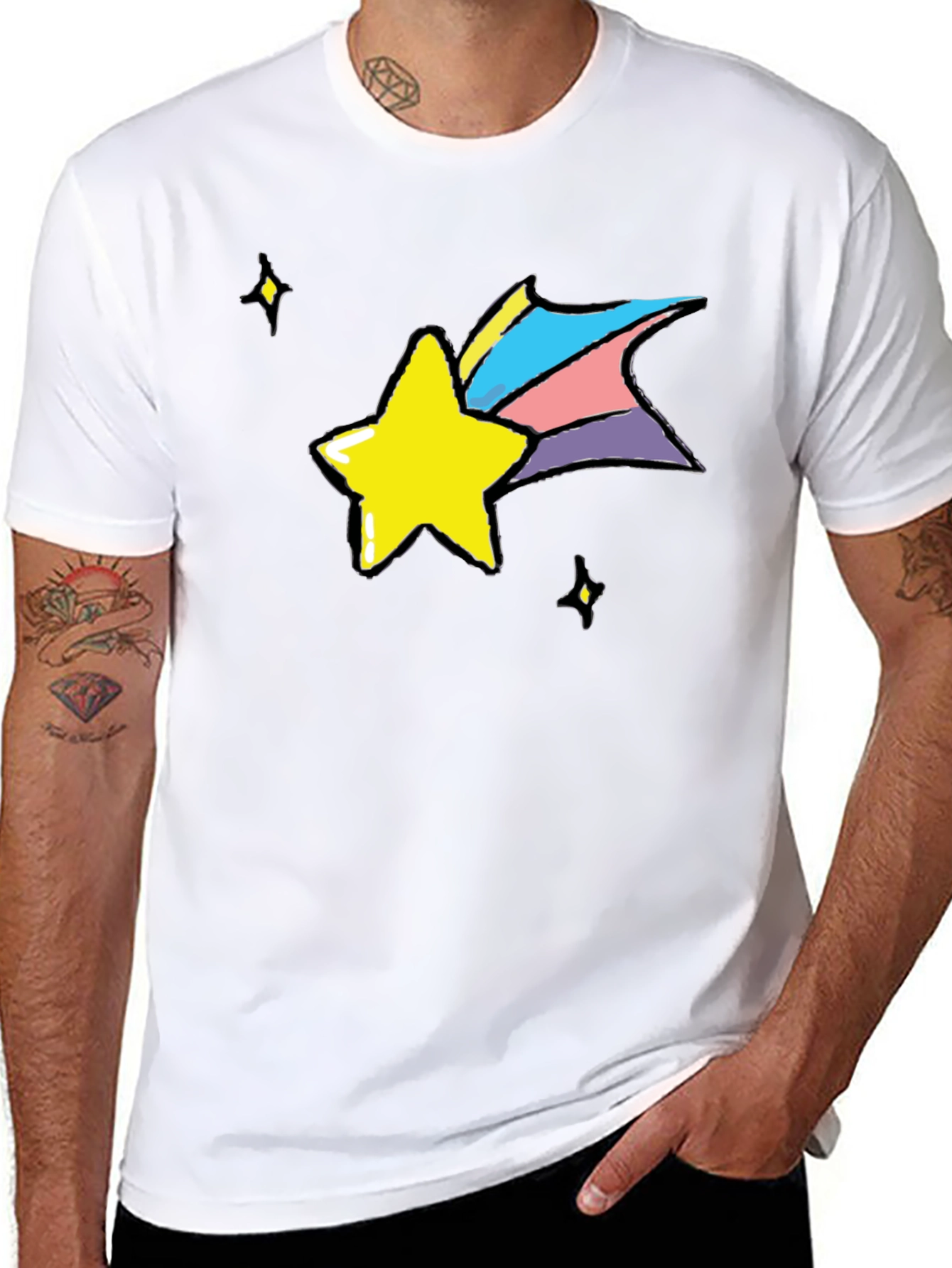 Shooting Star Graphic Black T-Shirt