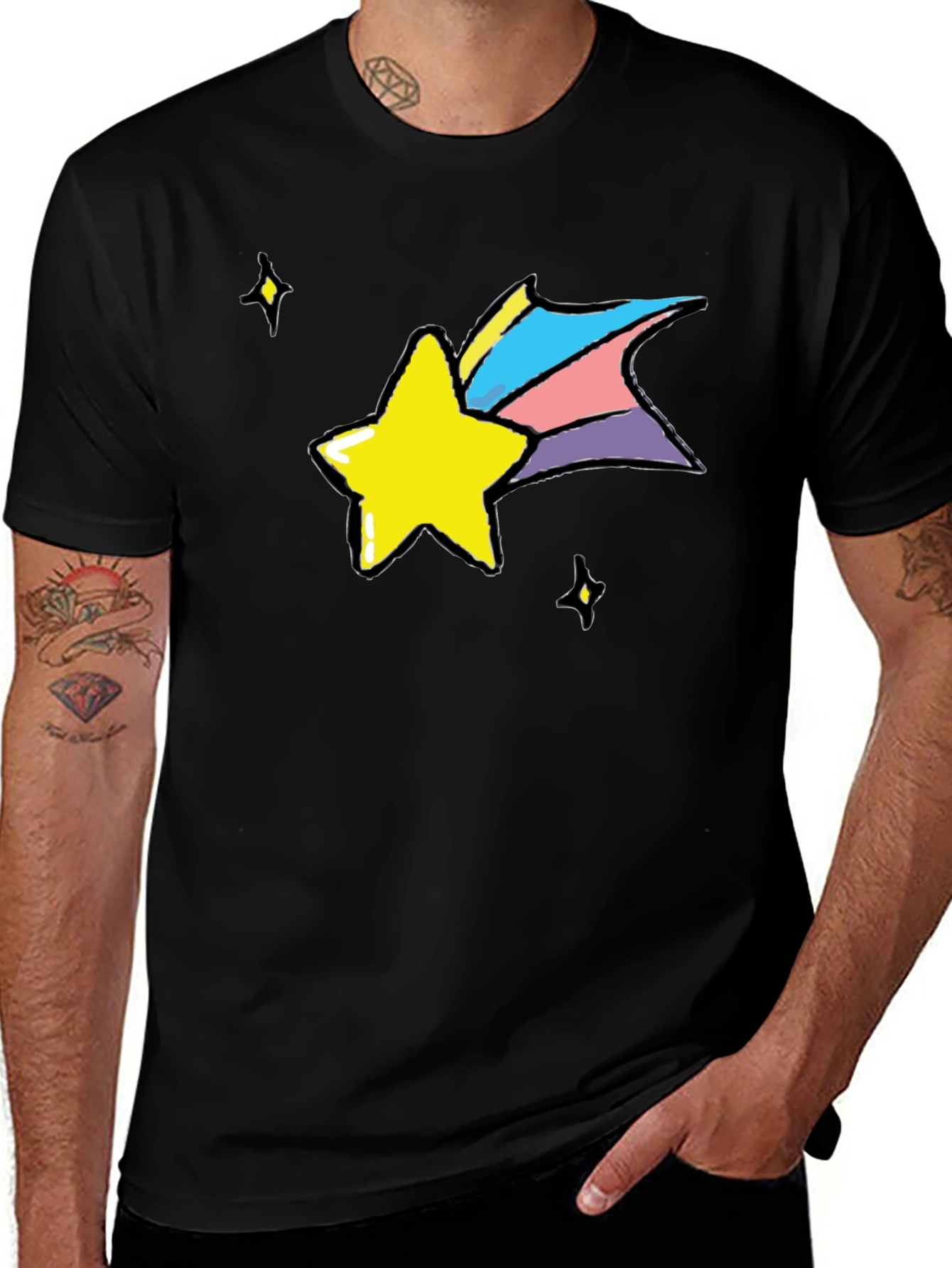 Shooting Star Graphic Black T-Shirt