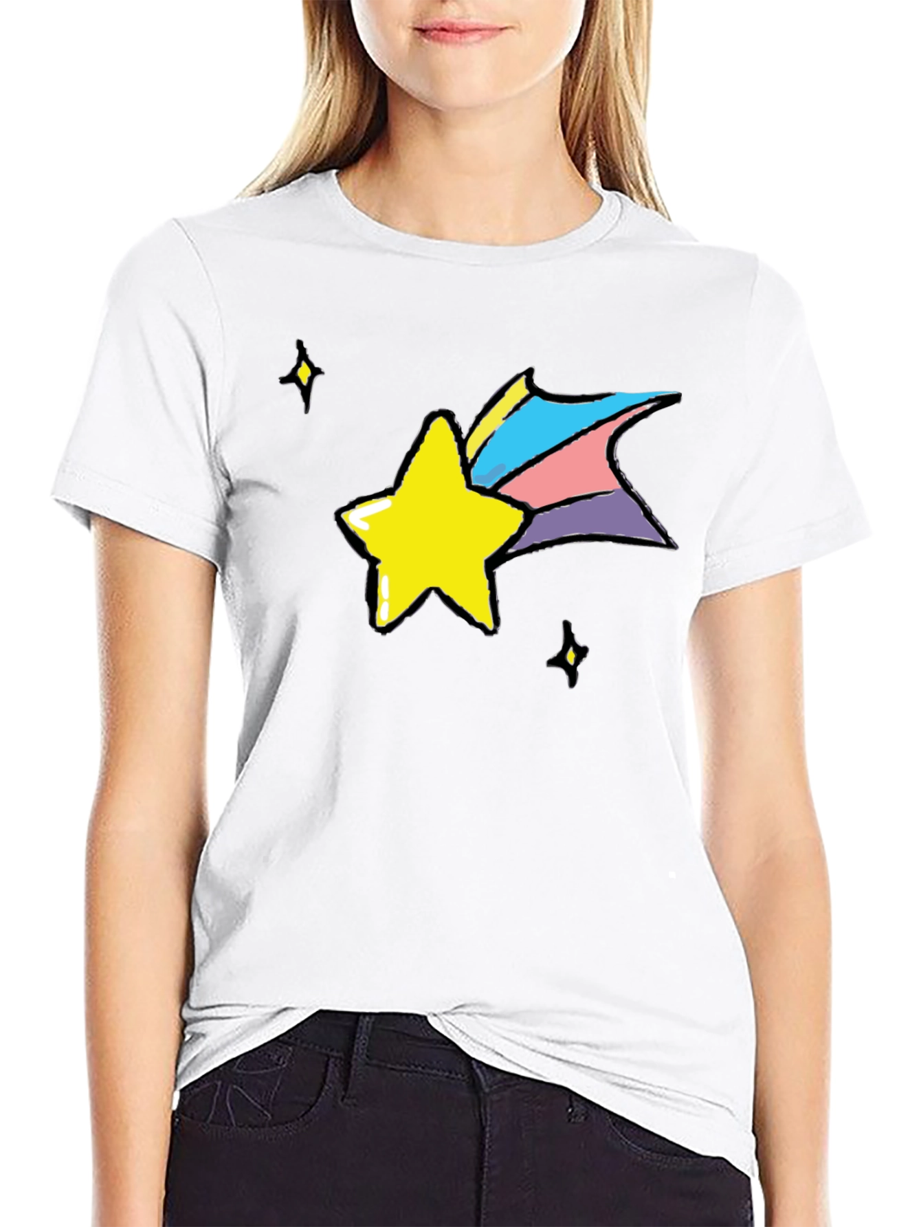 Shooting Star Graphic Black T-Shirt