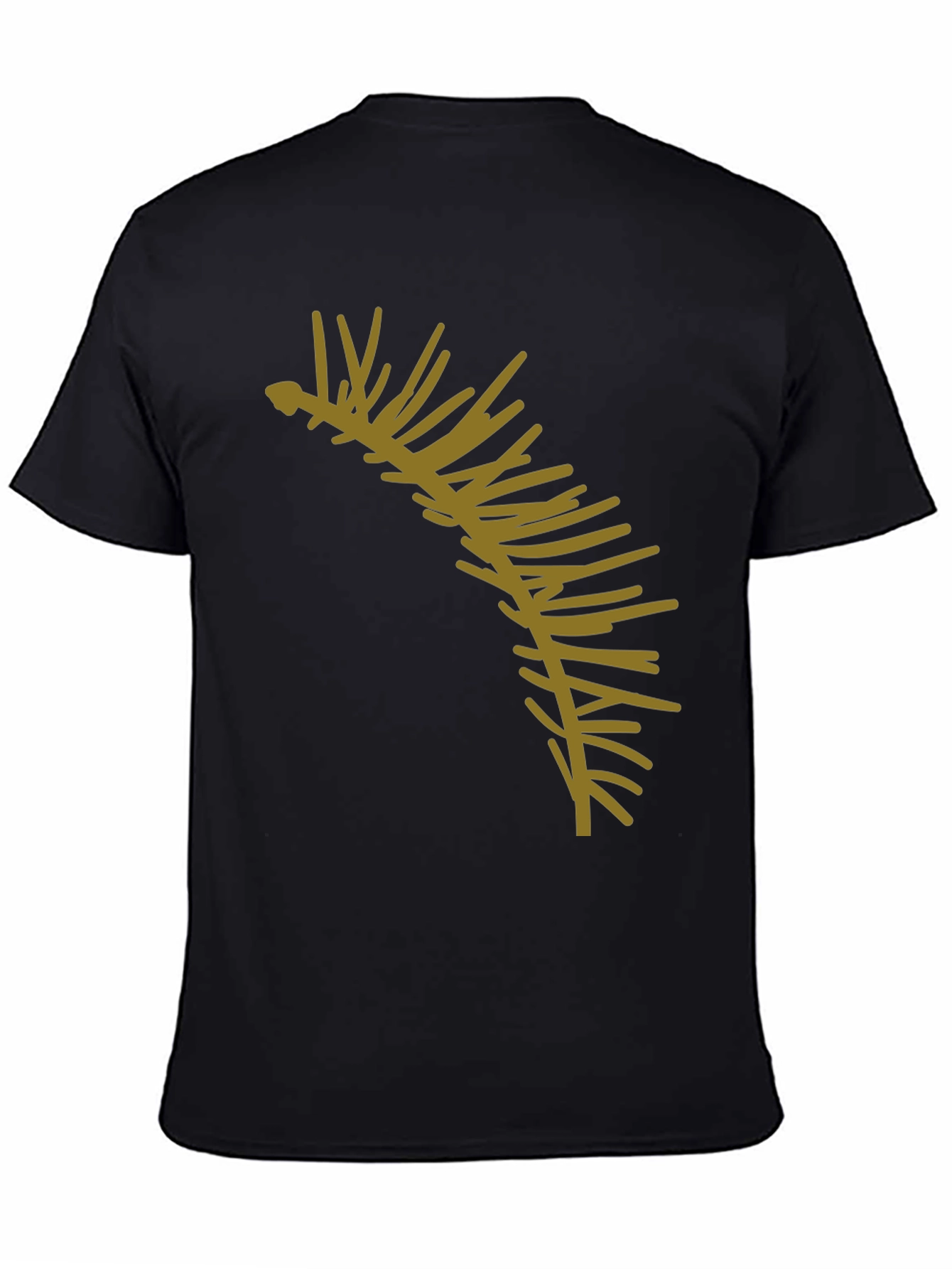 Stylish Black T-Shirt with Abstract Branch Graphic