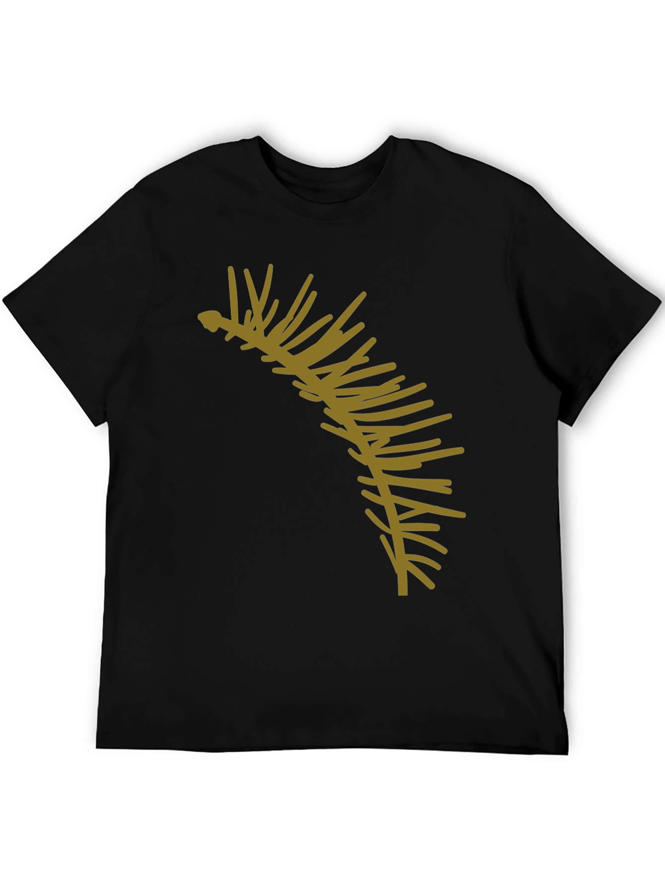 Stylish Black T-Shirt with Abstract Branch Graphic