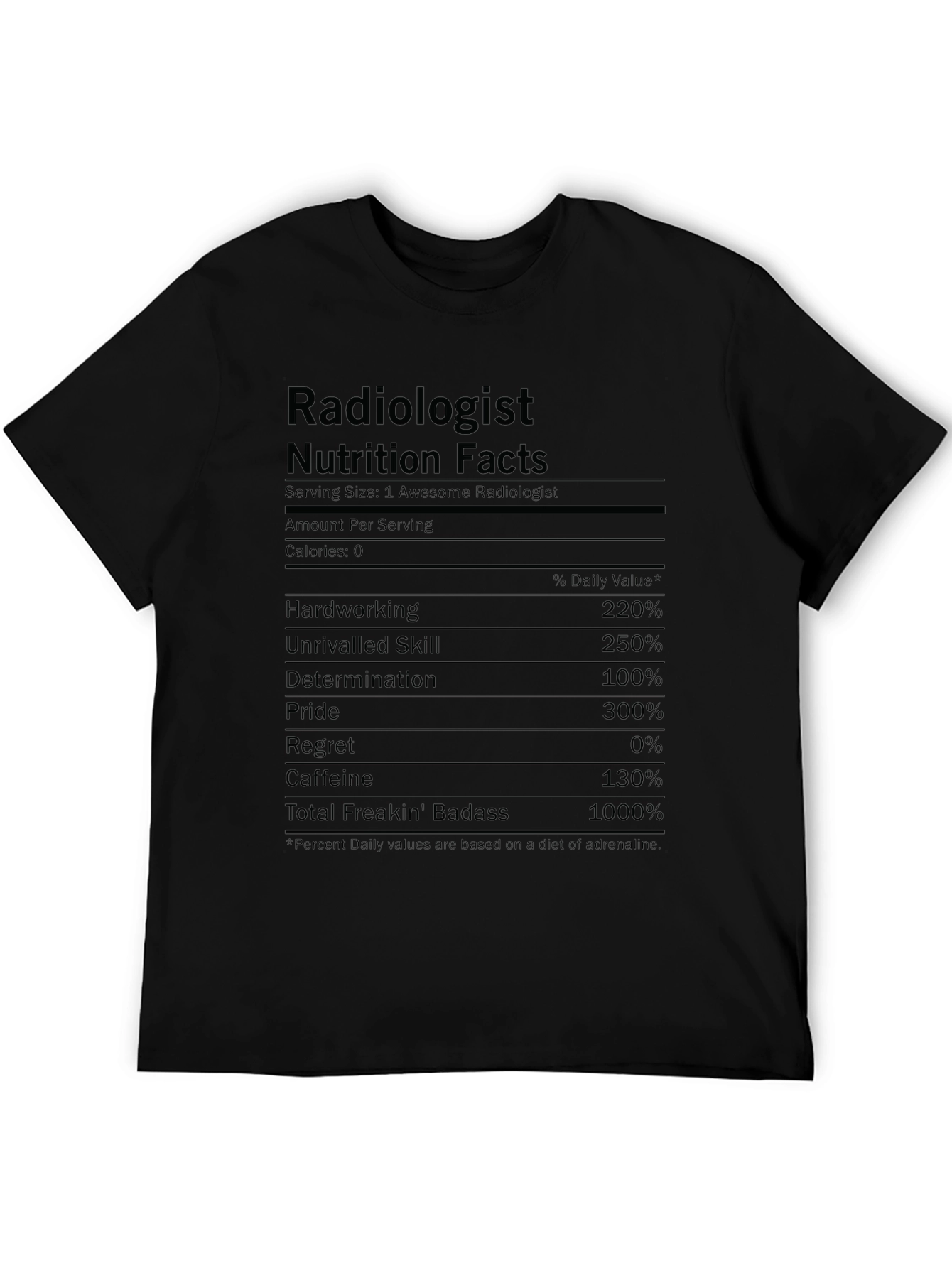 Radiologist Nutrition Facts T-Shirt