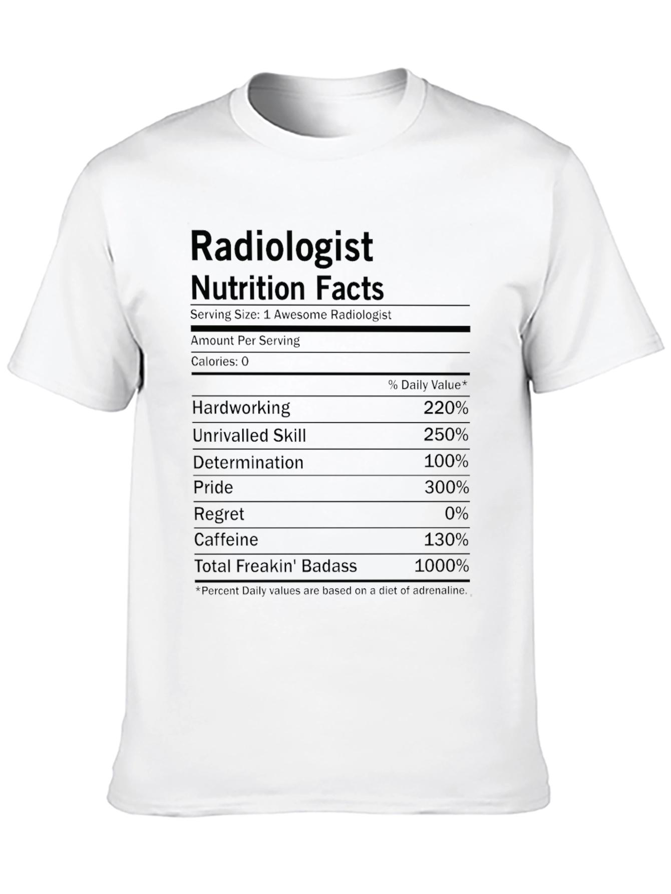 Radiologist Nutrition Facts T-Shirt