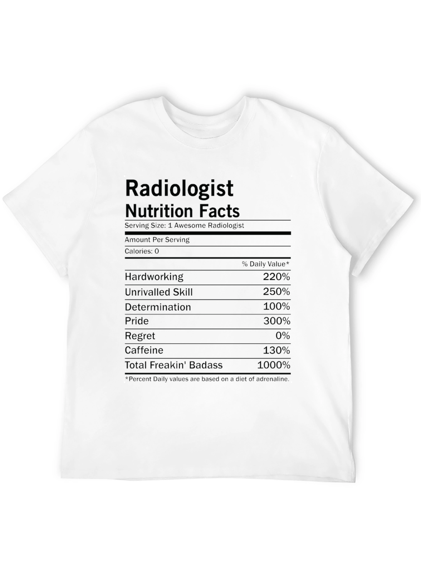 Radiologist Nutrition Facts T-Shirt