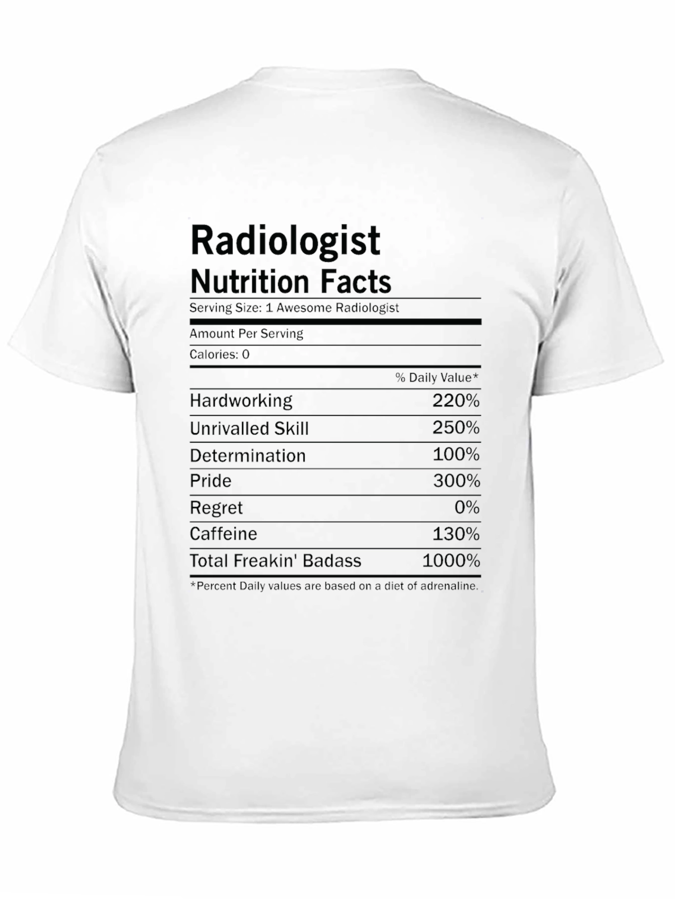 Radiologist Nutrition Facts T-Shirt
