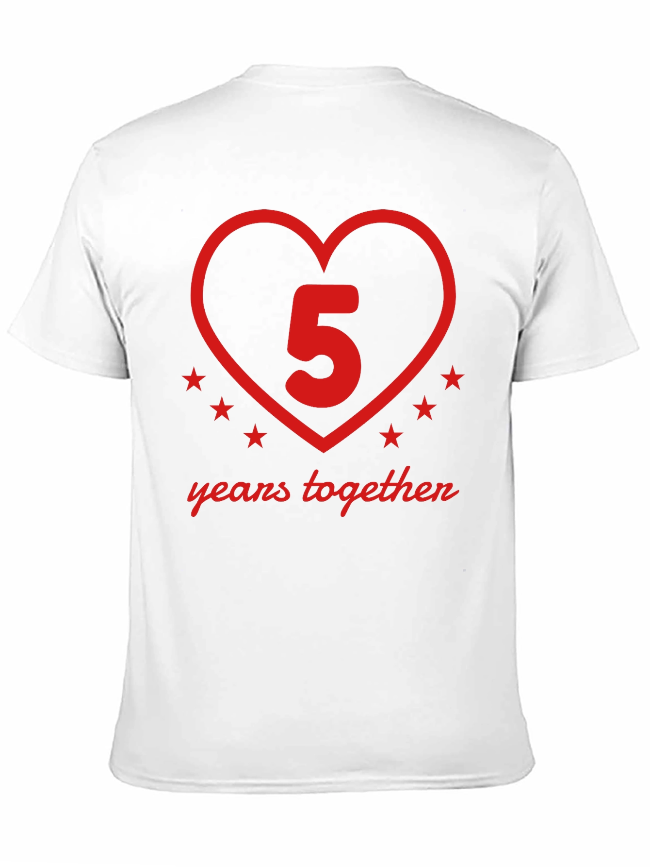 5 Years Together Anniversary T-Shirt - Heart Design