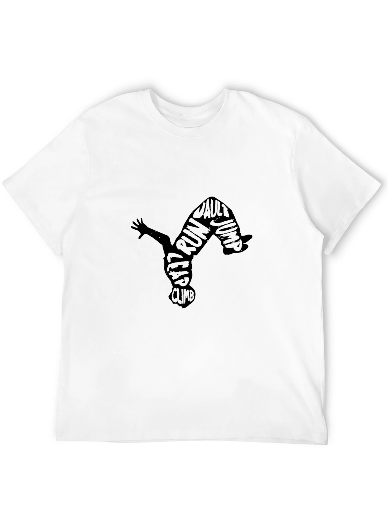 Parkour Silhouette Graphic Tee - Black