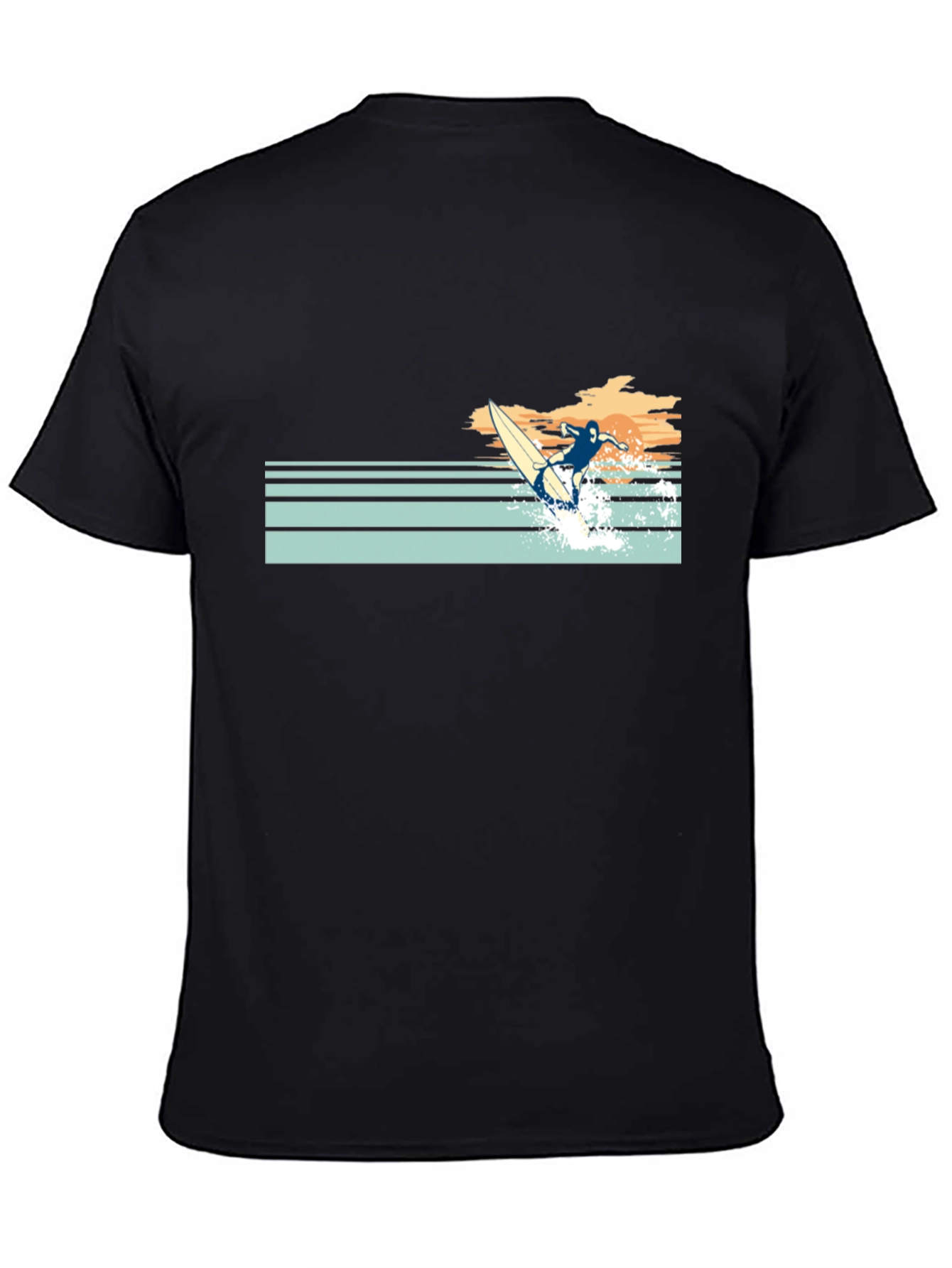 Retro Surfer Graphic Tee - Black