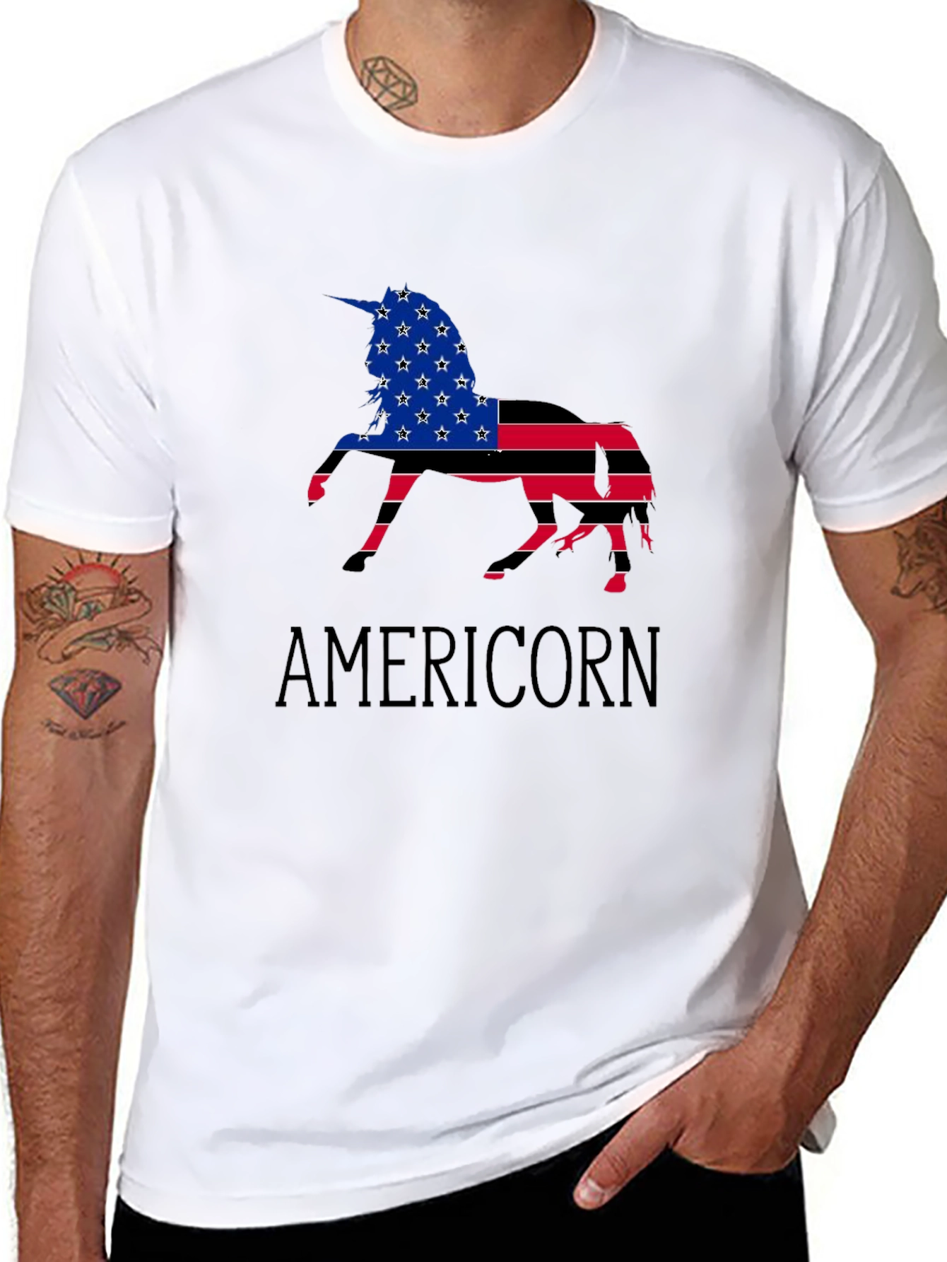 Americorn USA Flag Graphic Tee