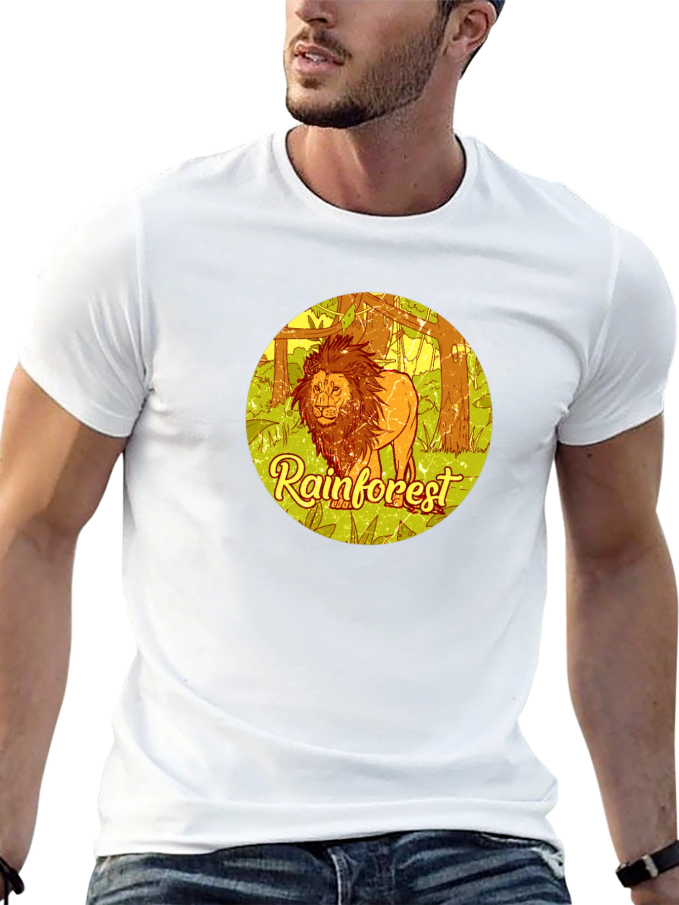 Rainforest Lion Graphic Tee - Eco-Friendly Style
