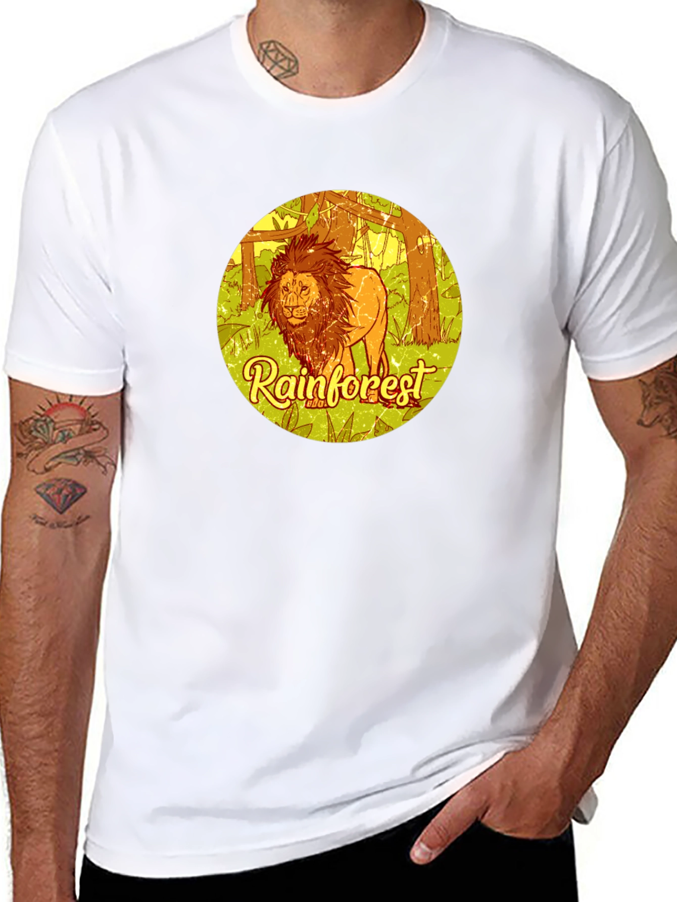 Rainforest Lion Graphic Tee - Eco-Friendly Style