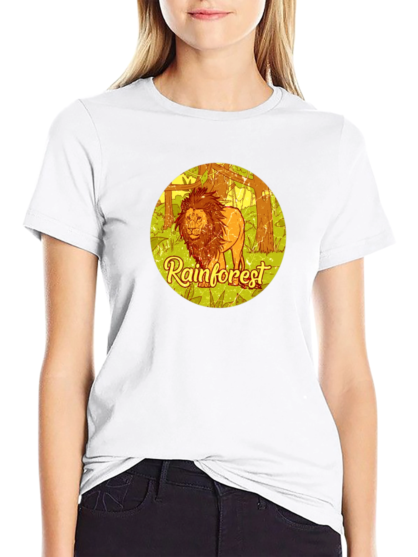 Rainforest Lion Graphic Tee - Eco-Friendly Style
