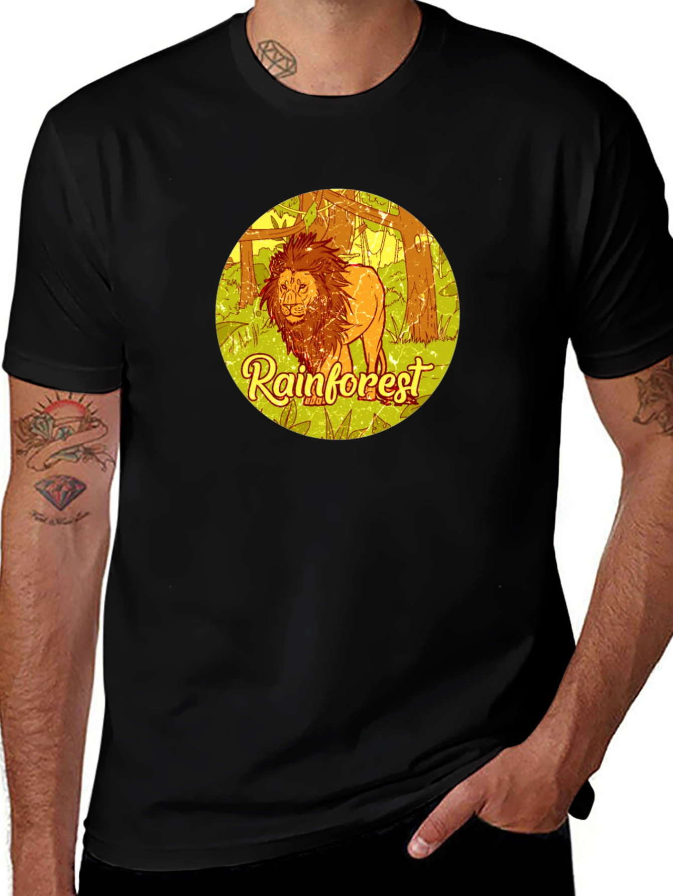 Rainforest Lion Graphic Tee - Eco-Friendly Style
