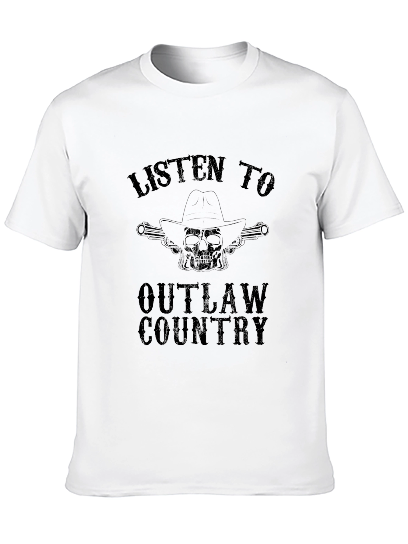 Outlaw Country Graphic Tee - Black Cotton T-Shirt